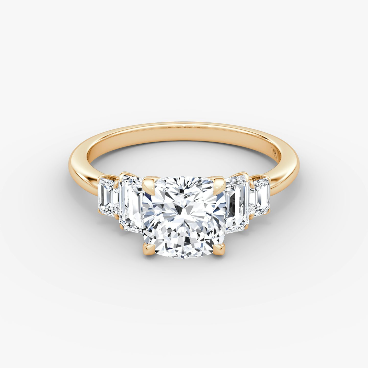Statement Five Stone | Cushion | 14k | Roségold | bandAccent: Ohne Pavé-Besatz | diamondOrientation: vertical | caratWeight: other