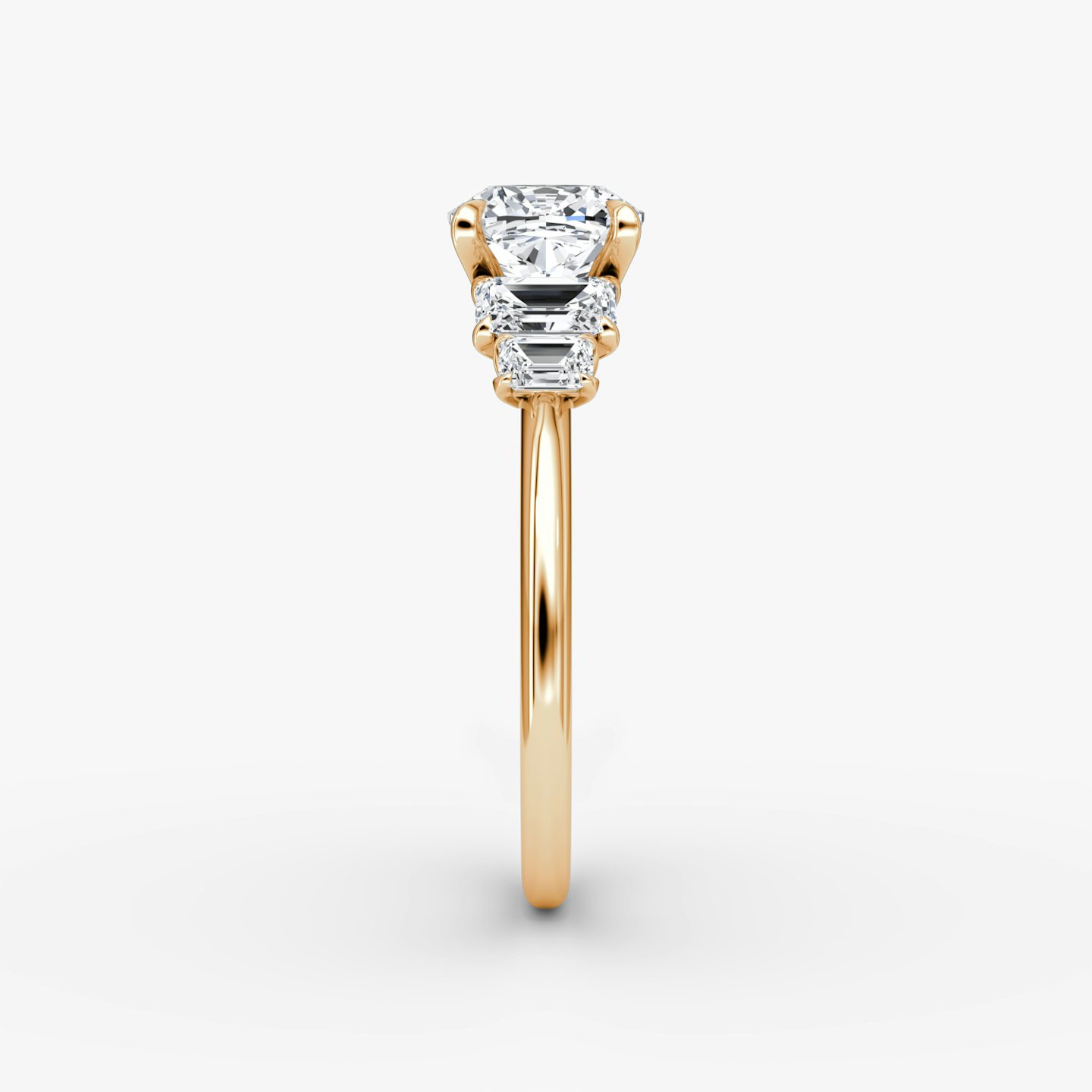 Statement Five Stone | Cushion | 14k | Roségold | bandAccent: Ohne Pavé-Besatz | diamondOrientation: vertical | caratWeight: other