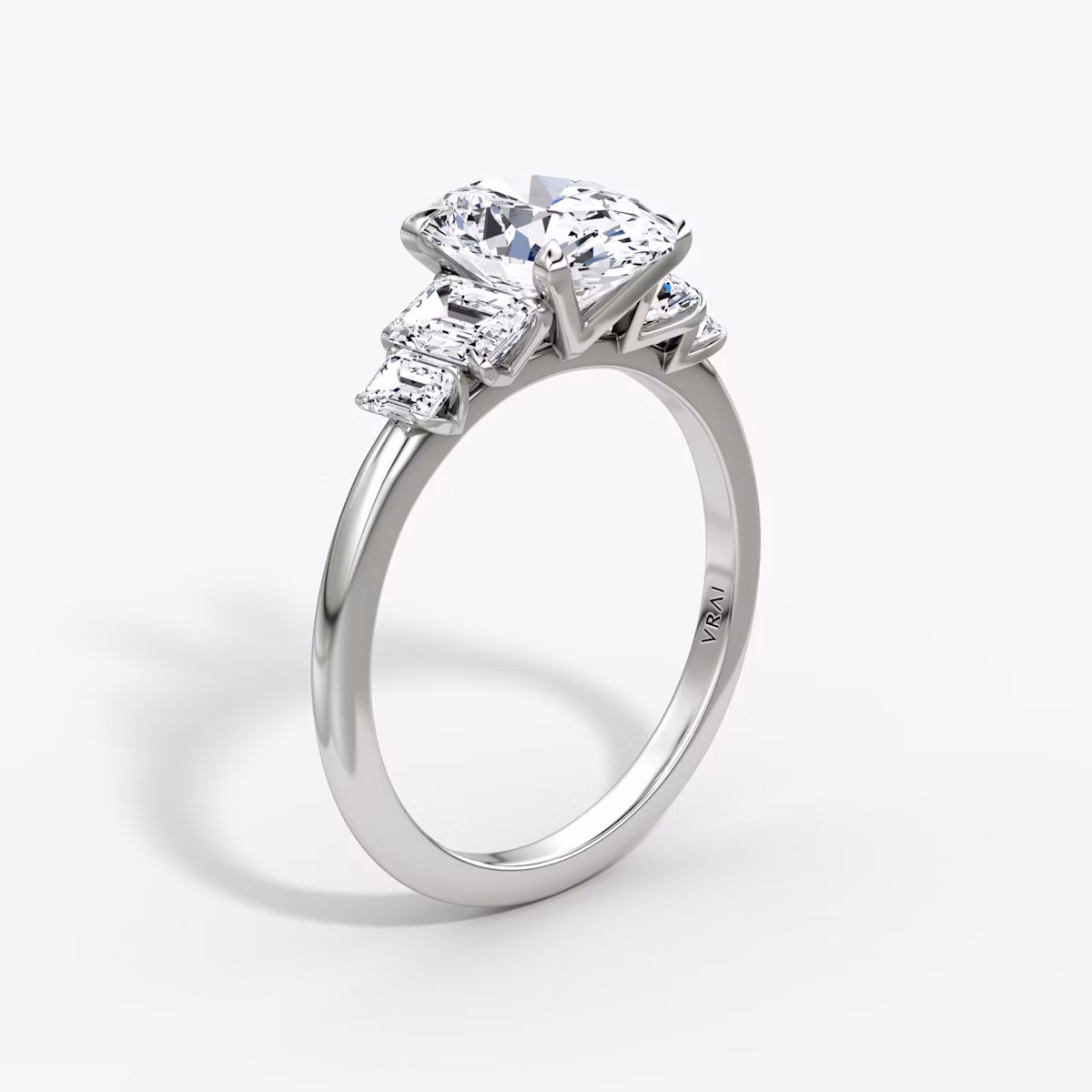The Statement Five Stone | Oval | Platinum | bandAccent: Plain | diamondOrientation: vertical | caratWeight: other