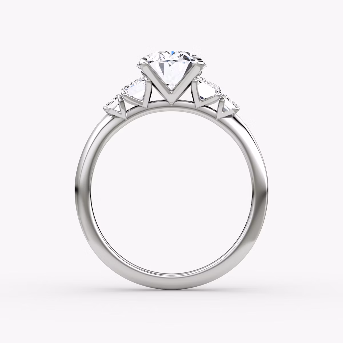 The Statement Five Stone | Oval | Platinum | bandAccent: Plain | diamondOrientation: vertical | caratWeight: other