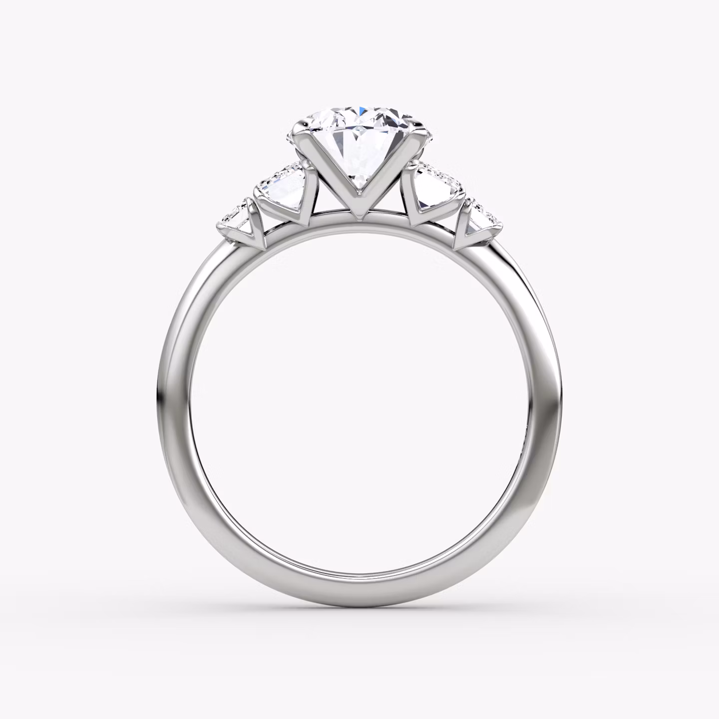 The Statement Five Stone | Oval | 18k | White Gold | bandAccent: Plain | diamondOrientation: vertical | caratWeight: other