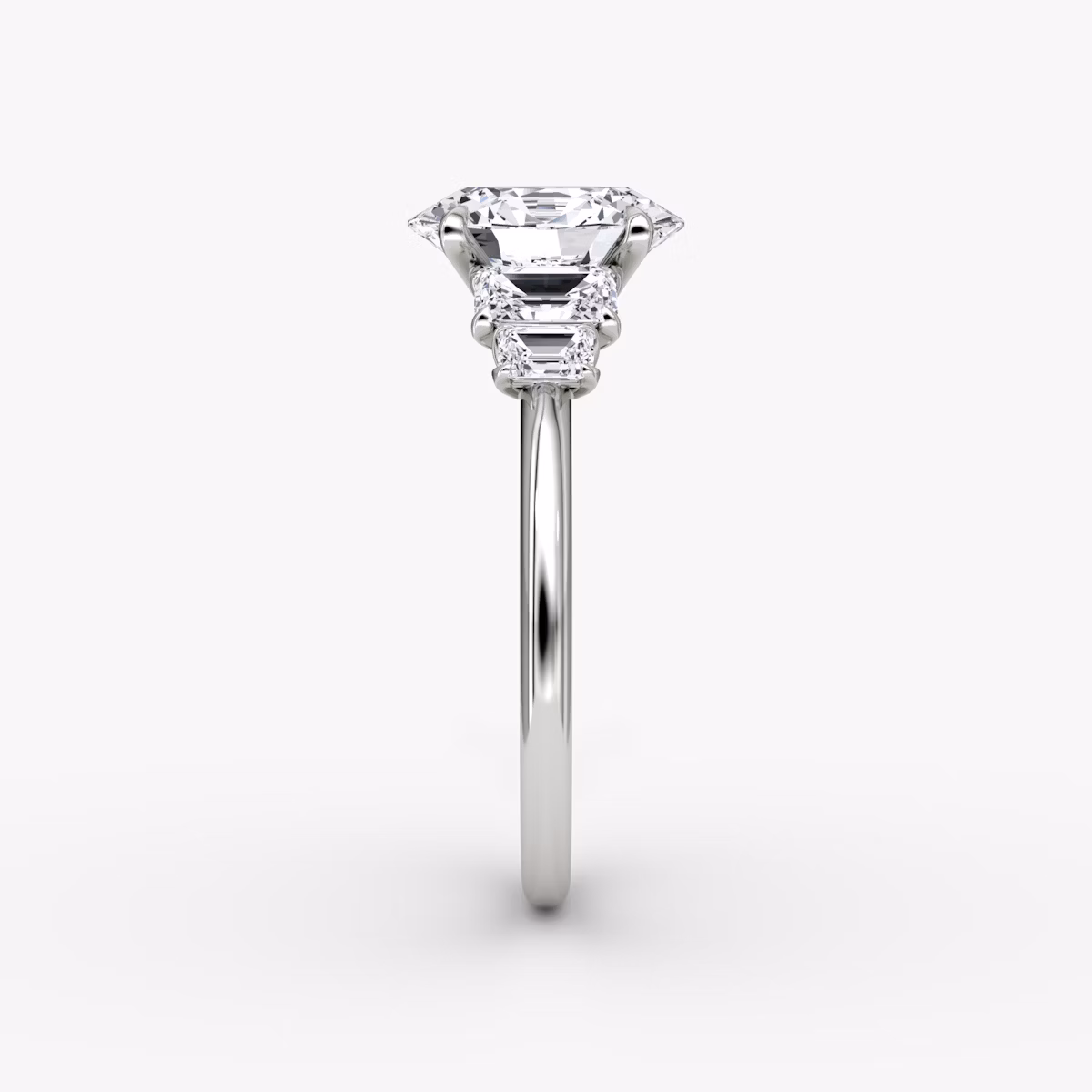 The Statement Five Stone | Oval | Platinum | bandAccent: Plain | diamondOrientation: vertical | caratWeight: other
