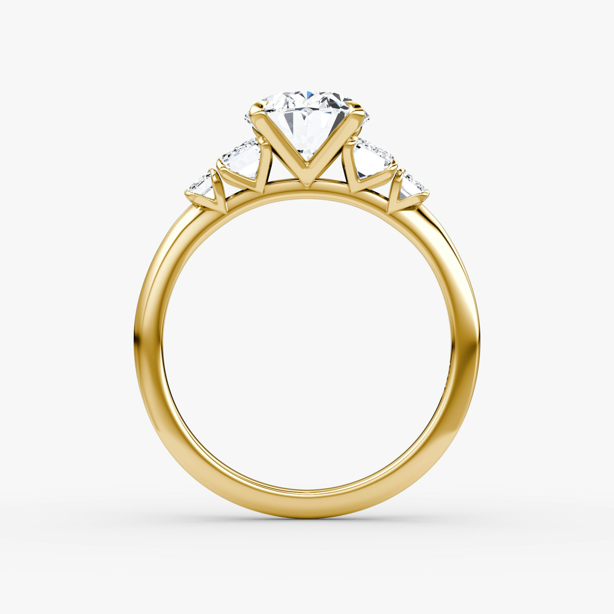 The Statement Five Stone | Oval | 18k | Yellow Gold | bandAccent: Plain | diamondOrientation: vertical | caratWeight: other