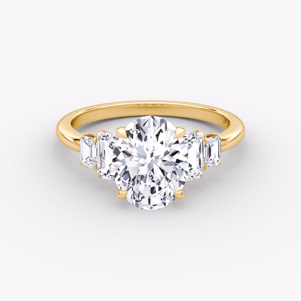 Statement Five Stone | Oval | 18k | Oro amarillo | bandAccent: Simple | diamondOrientation: vertical | caratWeight: other