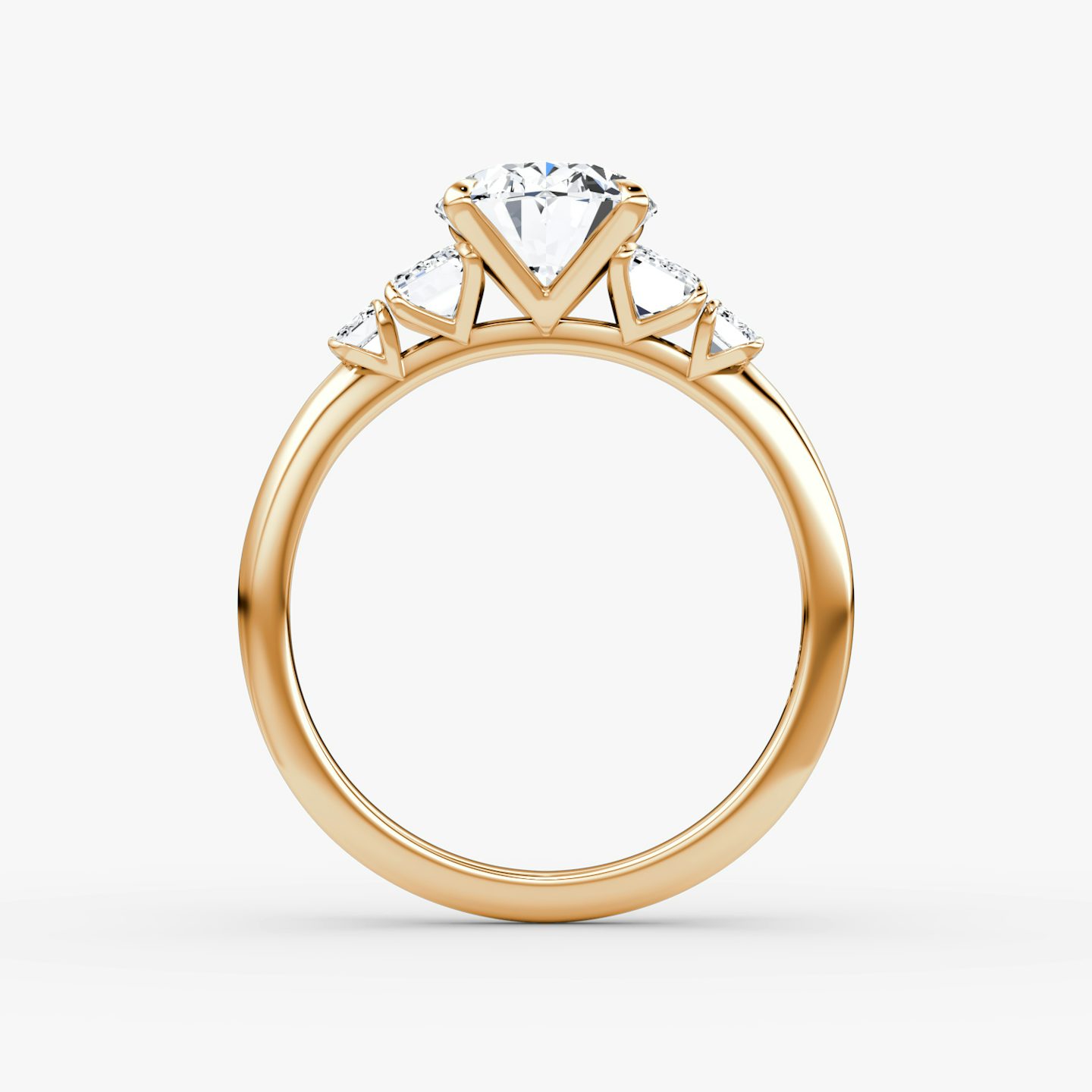 Statement Five Stone | Oval | 14k | Roségold | bandAccent: Ohne Pavé-Besatz | diamondOrientation: vertical | caratWeight: other
