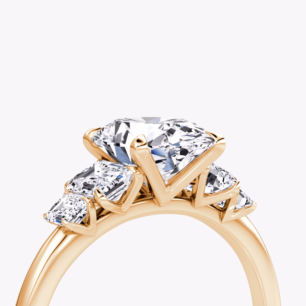 The Statement Five Stone | Oval | 14k | Rose Gold | bandAccent: Plain | diamondOrientation: vertical | caratWeight: other