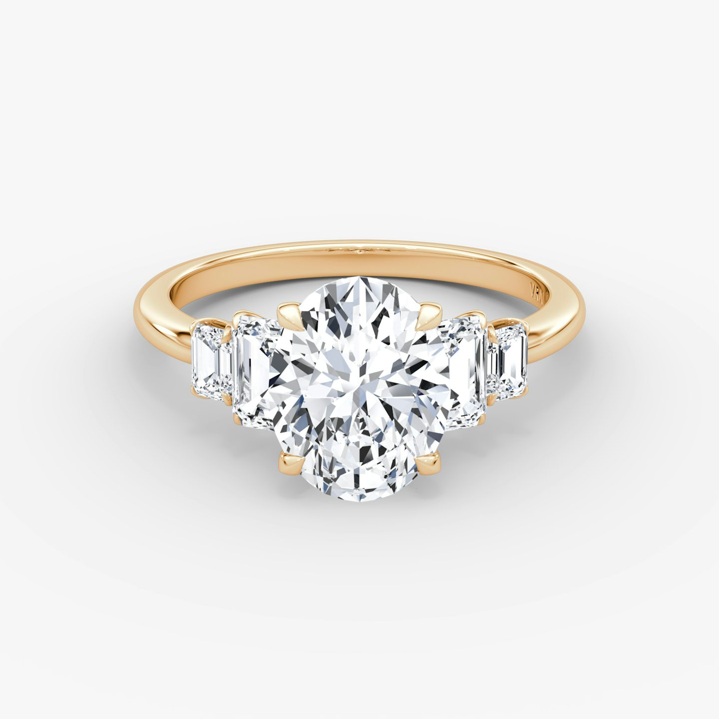 Statement Five Stone | Oval | 14k | Roségold | bandAccent: Ohne Pavé-Besatz | diamondOrientation: vertical | caratWeight: other