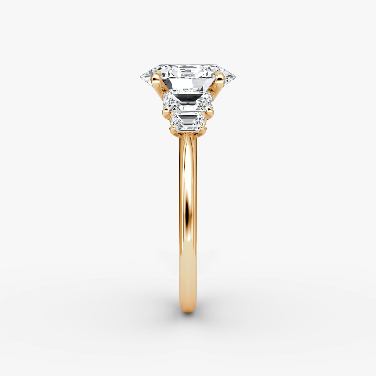 Statement Five Stone | Oval | 14k | Roségold | bandAccent: Ohne Pavé-Besatz | diamondOrientation: vertical | caratWeight: other