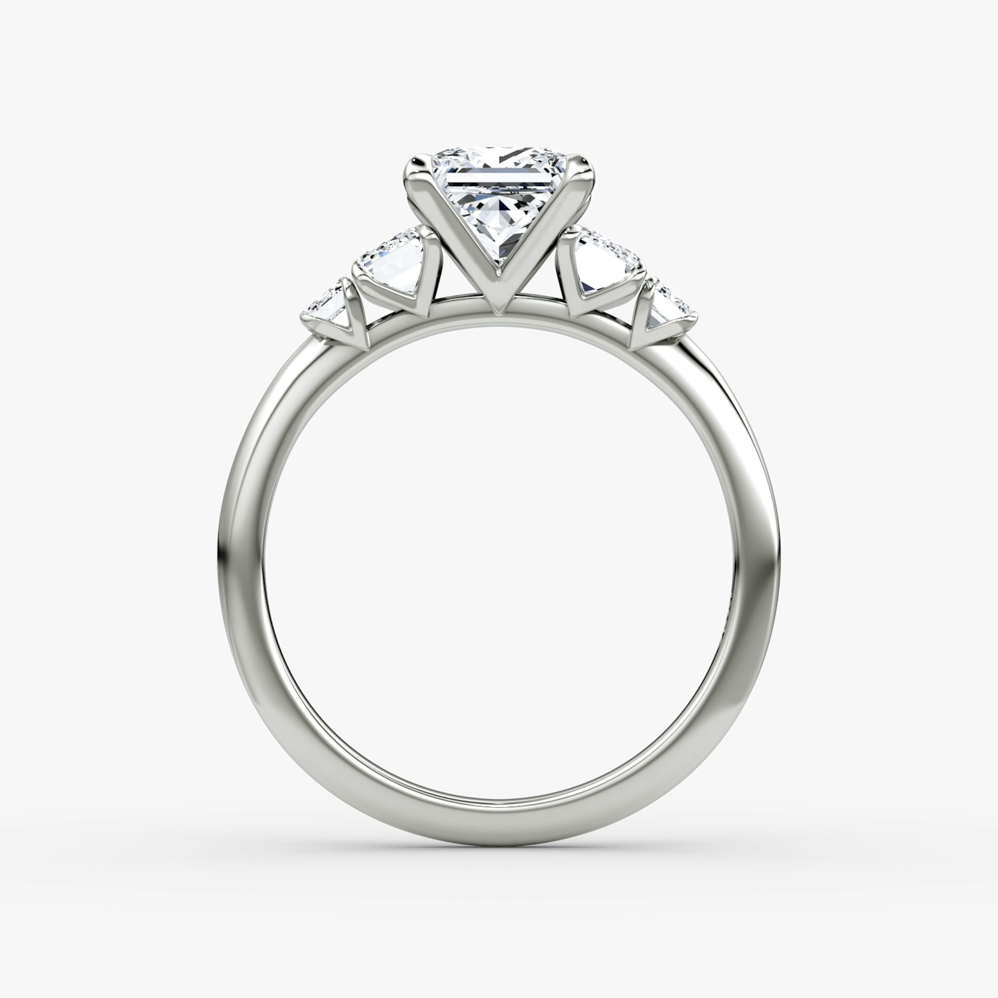 The Statement Five Stone | Princess | Platinum | bandAccent: Plain | diamondOrientation: vertical | caratWeight: other