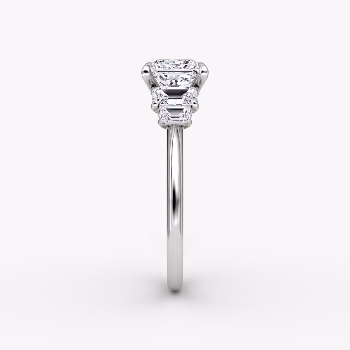 The Statement Five Stone | Princess | 18k | White Gold | bandAccent: Plain | diamondOrientation: vertical | caratWeight: other