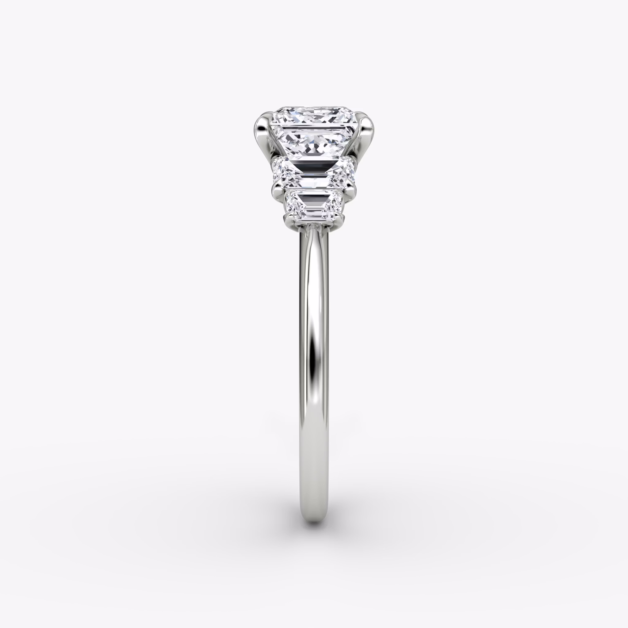 The Statement Five Stone | Princess | Platinum | bandAccent: Plain | diamondOrientation: vertical | caratWeight: other