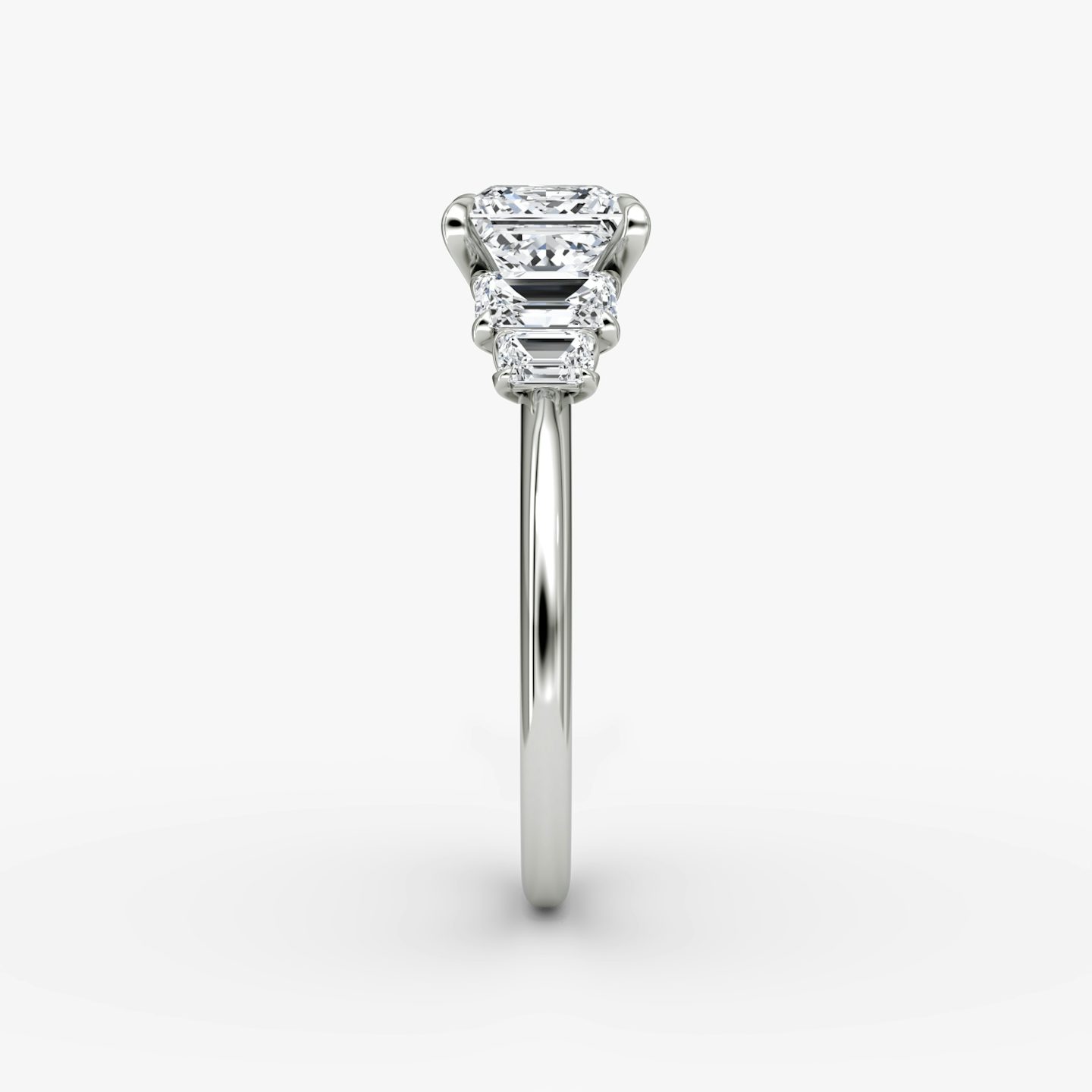The Statement Five Stone | Princess | Platinum | bandAccent: Plain | diamondOrientation: vertical | caratWeight: other