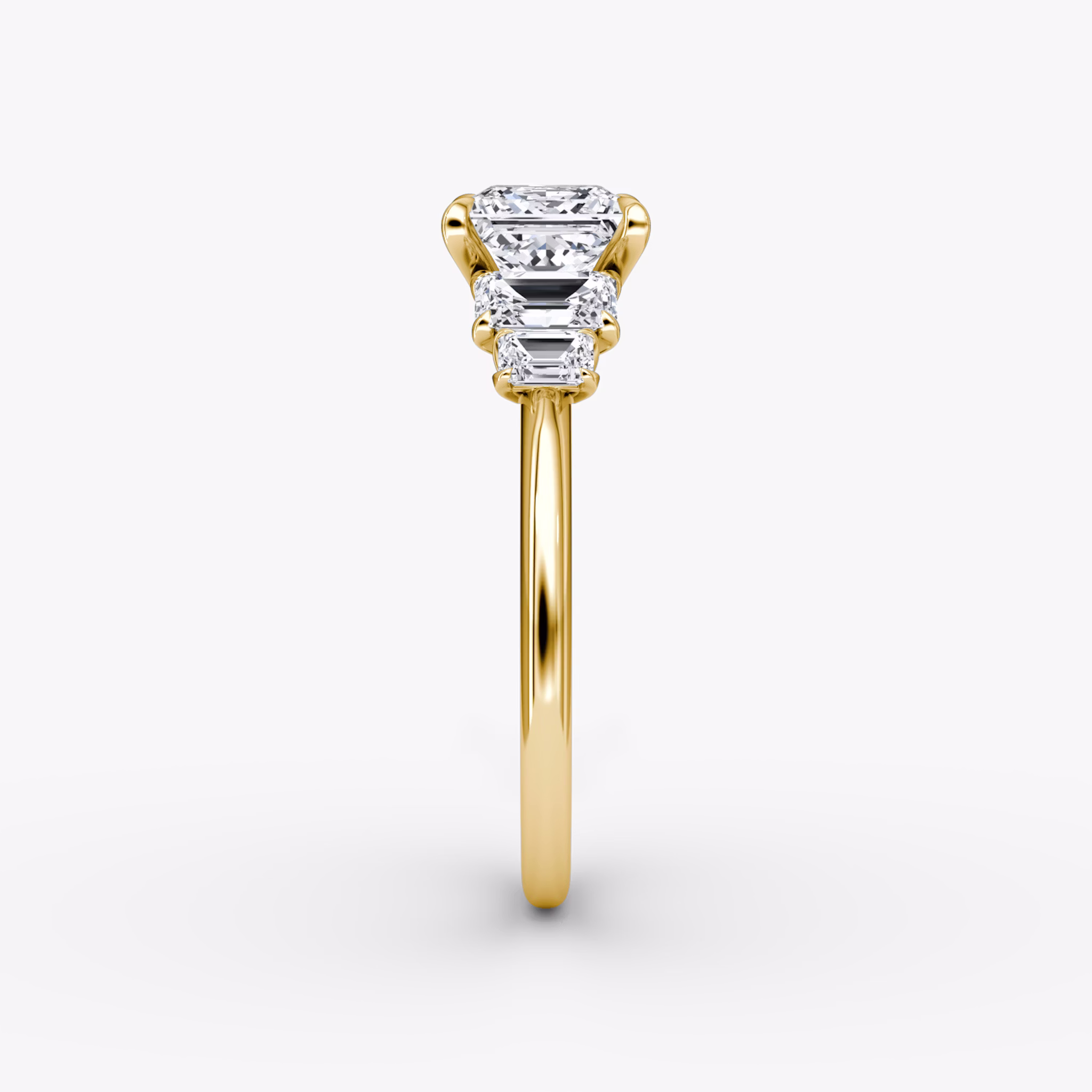 The Statement Five Stone | Princess | 18k | Yellow Gold | bandAccent: Plain | diamondOrientation: vertical | caratWeight: other