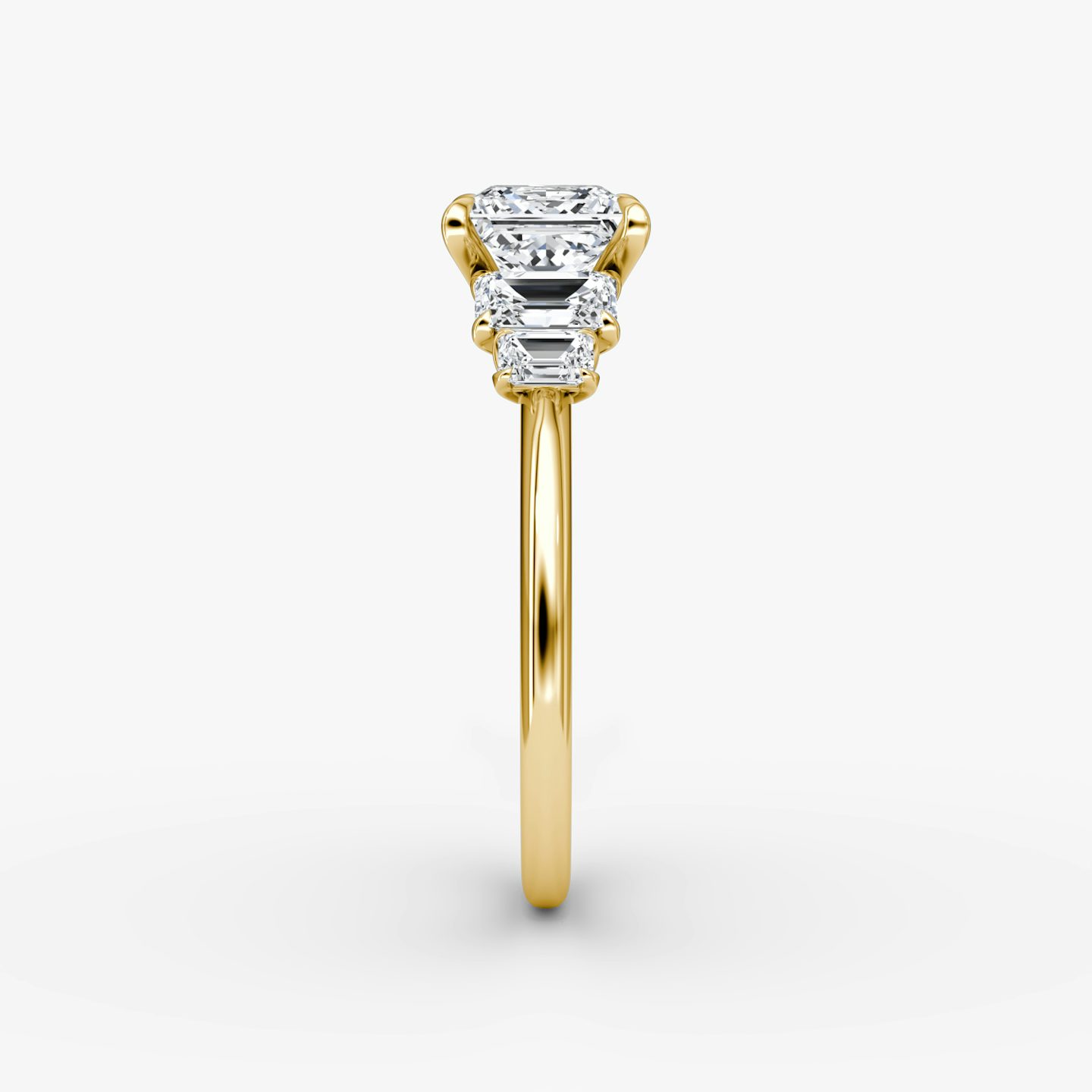 The Statement Five Stone | Princess | 18k | Yellow Gold | bandAccent: Plain | diamondOrientation: vertical | caratWeight: other