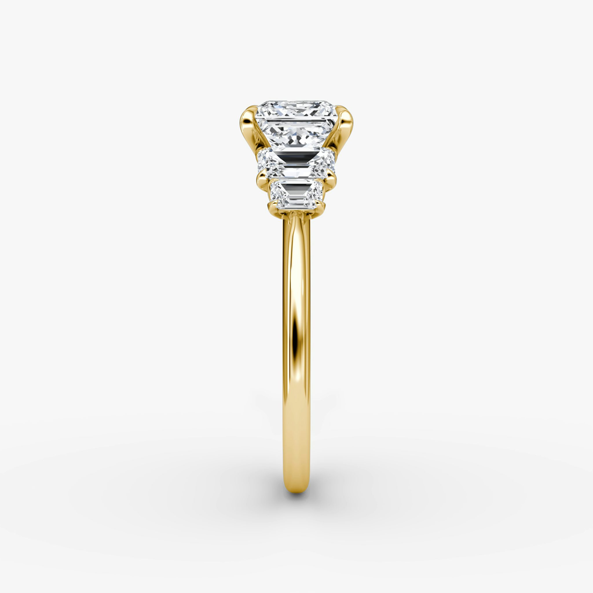 The Statement Five Stone | Princess | 18k | Yellow Gold | bandAccent: Plain | diamondOrientation: vertical | caratWeight: other