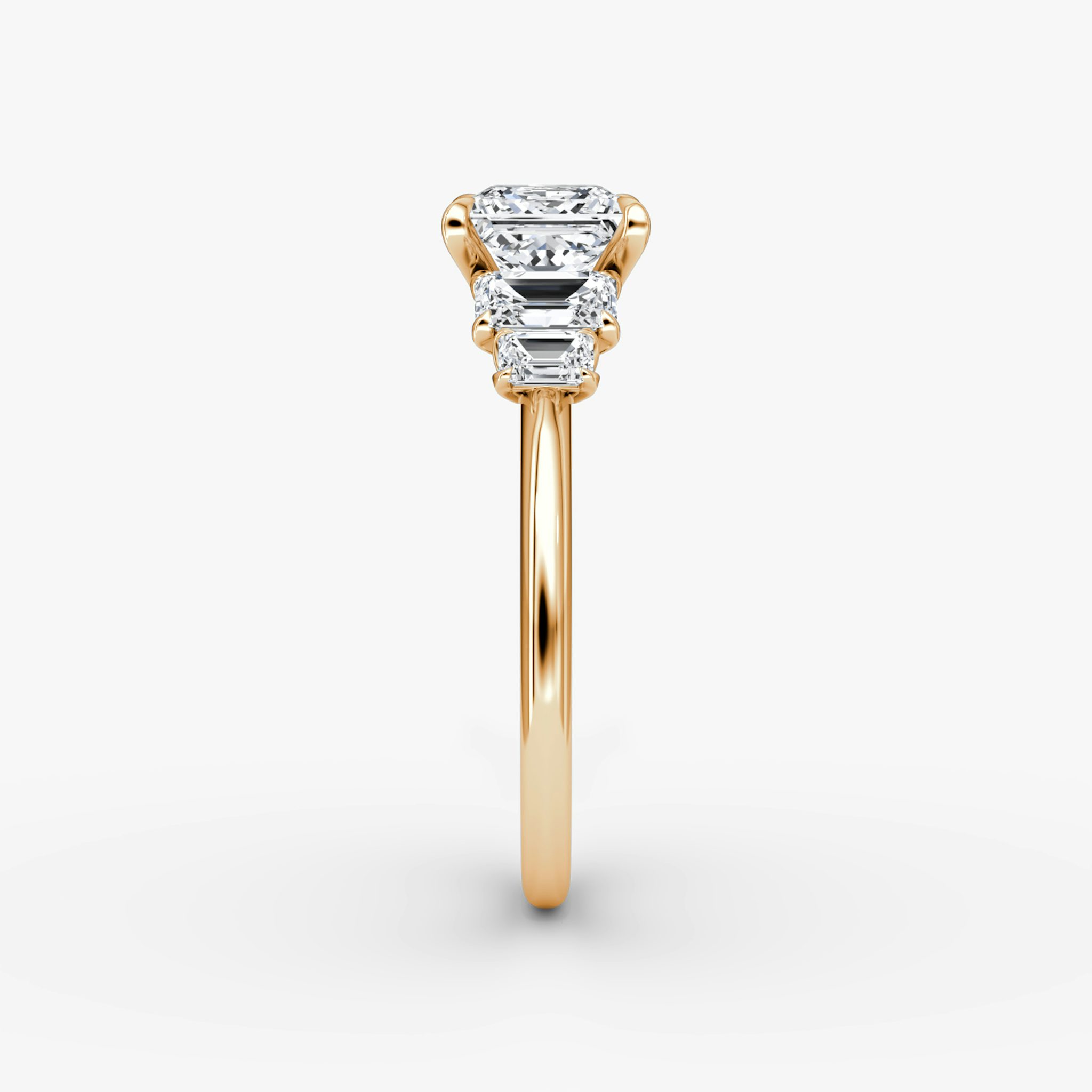 The Statement Five Stone | Princess | 14k | Rose Gold | bandAccent: Plain | diamondOrientation: vertical | caratWeight: other