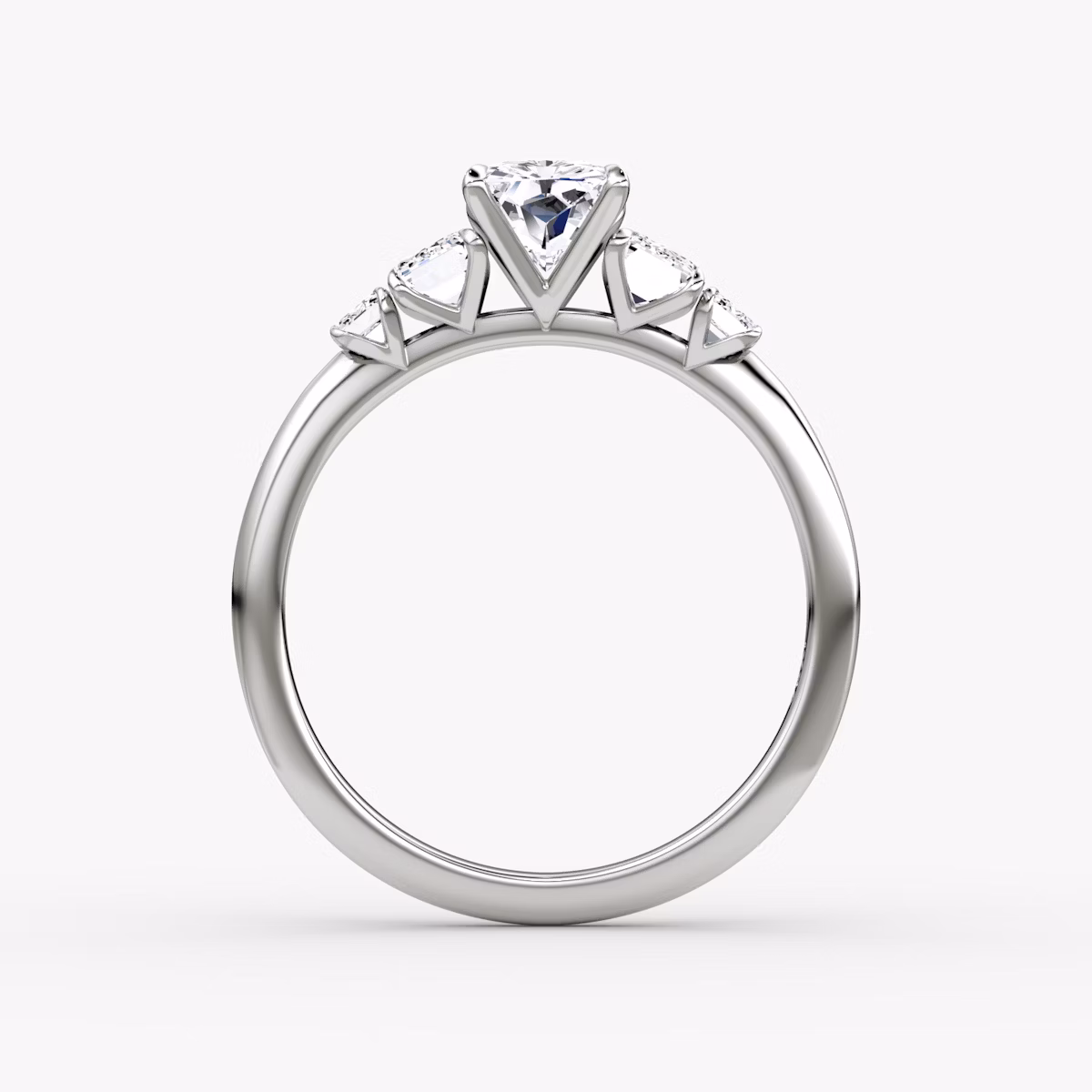 The Statement Five Stone | Radiant | Platinum | bandAccent: Plain | diamondOrientation: vertical | caratWeight: other