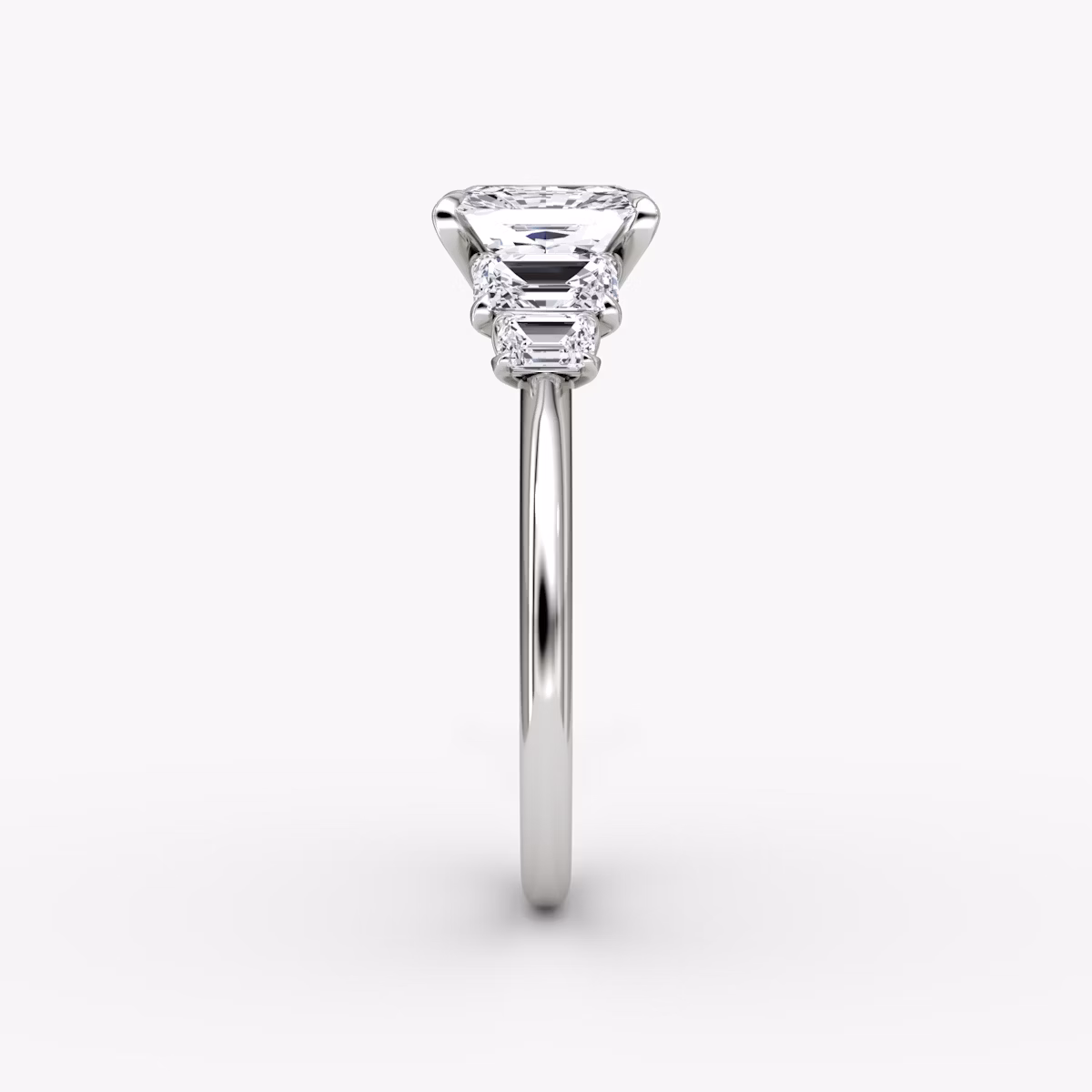 The Statement Five Stone | Radiant | Platinum | bandAccent: Plain | diamondOrientation: vertical | caratWeight: other