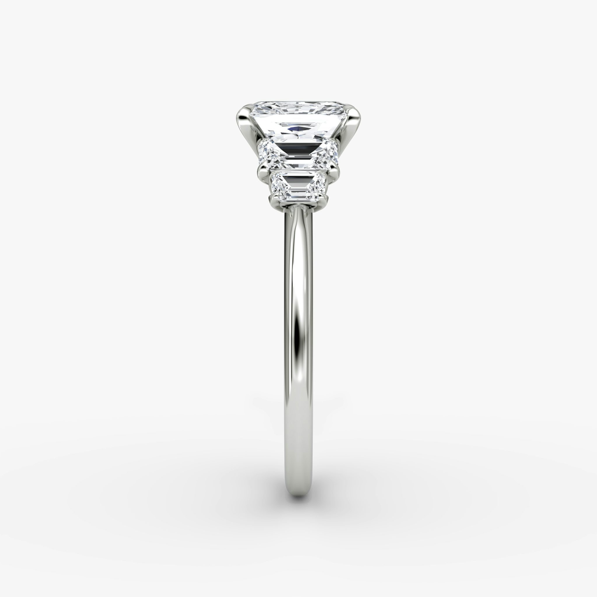 The Statement Five Stone | Radiant | 18k | White Gold | bandAccent: Plain | diamondOrientation: vertical | caratWeight: other