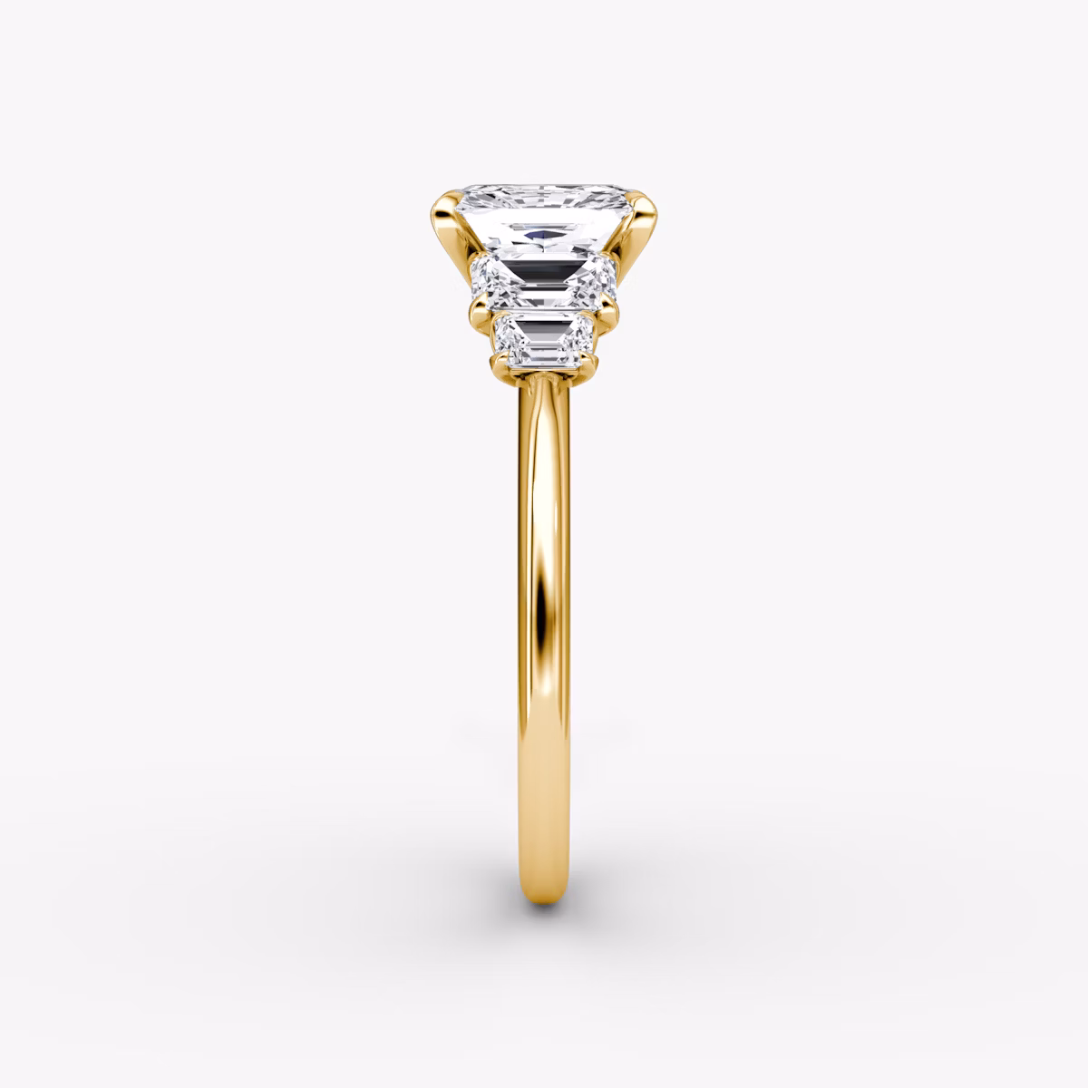 The Statement Five Stone | Radiant | 18k | Yellow Gold | bandAccent: Plain | diamondOrientation: vertical | caratWeight: other
