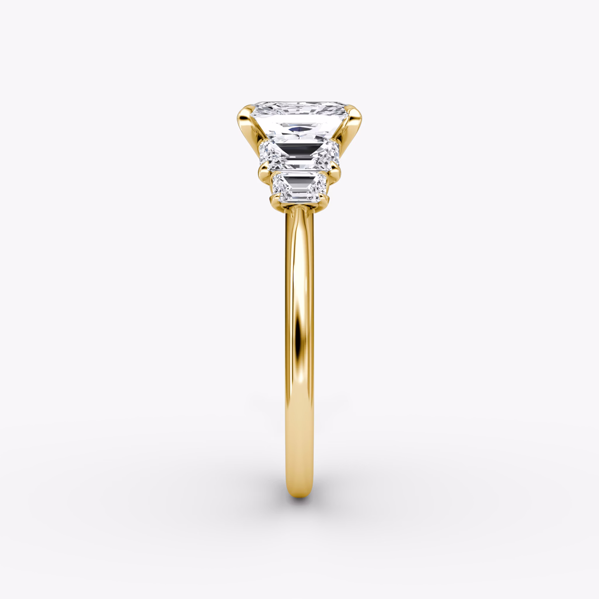 The Statement Five Stone | Radiant | 18k | Yellow Gold | bandAccent: Plain | diamondOrientation: vertical | caratWeight: other