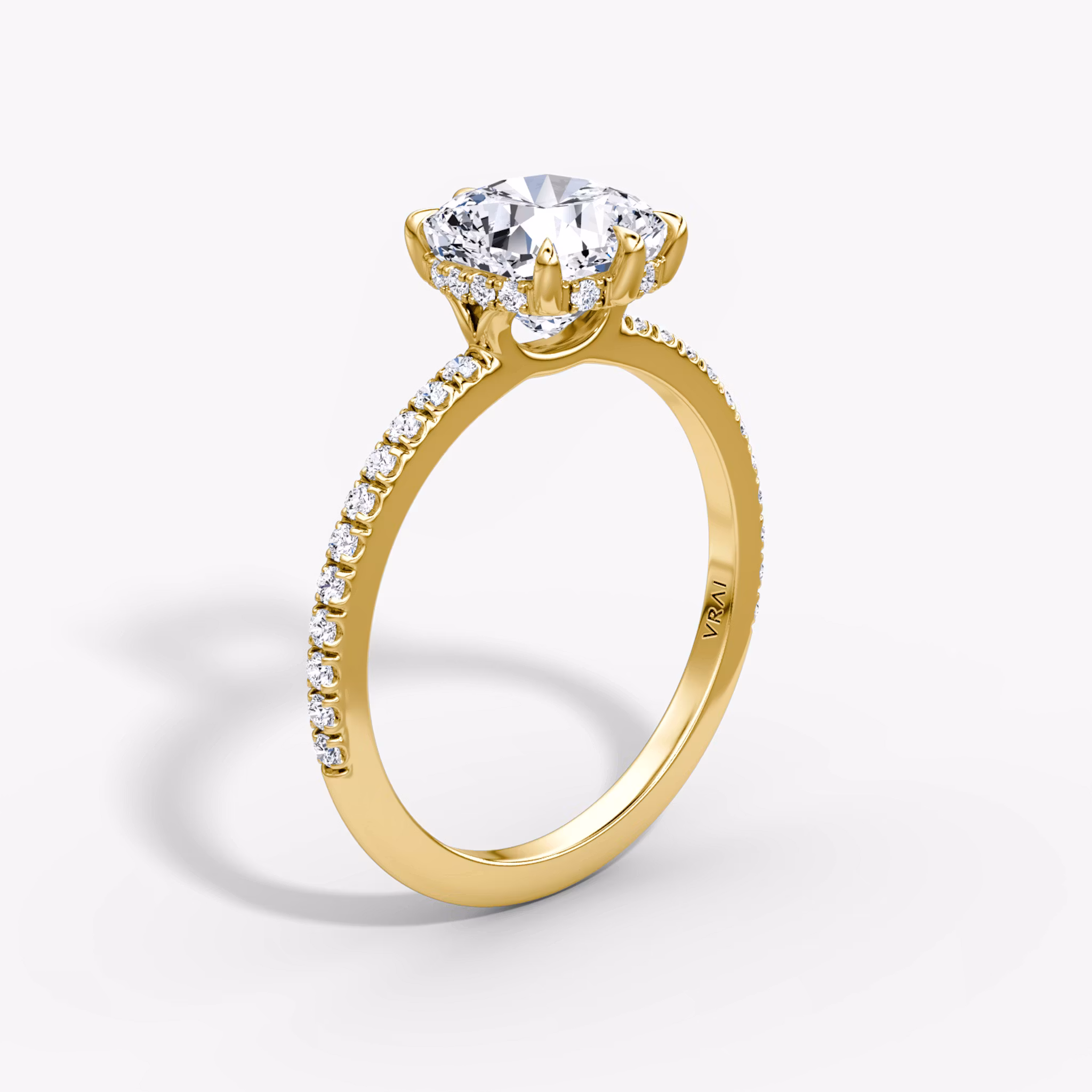 Signature 6 Prong Cushion | Yellow Gold