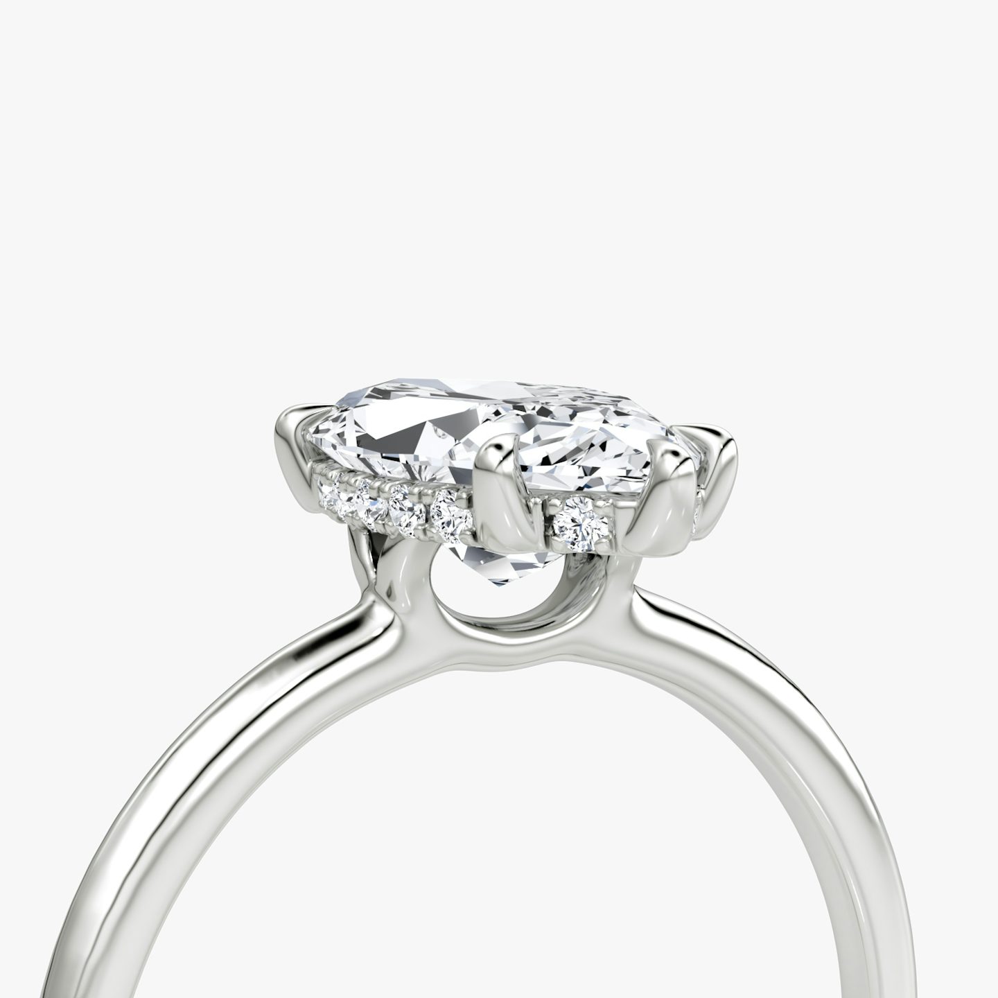 The Signature 6 Prong | Marquise | Platinum | bandAccent: Plain | bandWidth: standard | hiddenHalo: yes | diamondOrientation: vertical | caratWeight: other