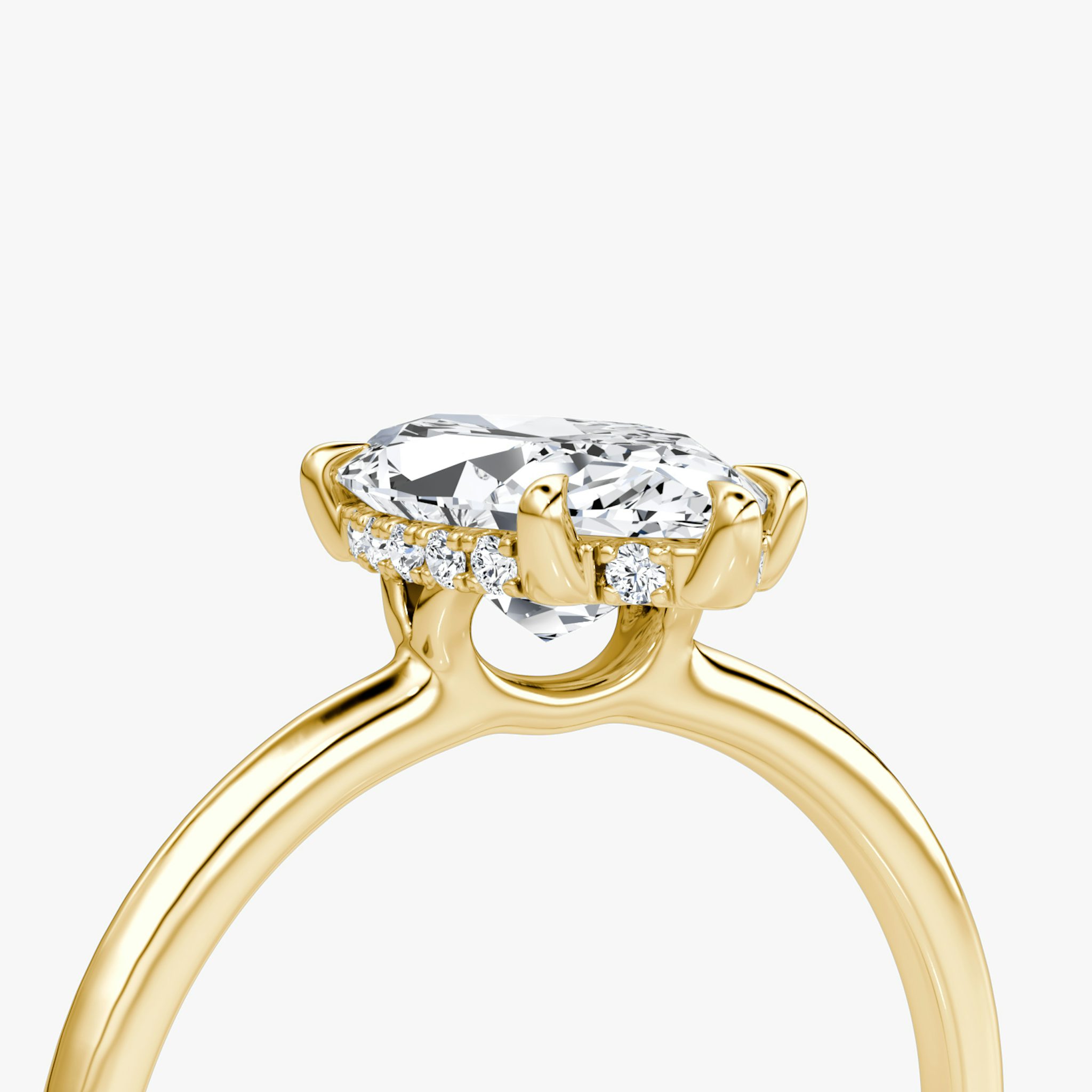 The Signature 6 Prong | Marquise | 18k | Yellow Gold | bandAccent: Plain | bandWidth: standard | hiddenHalo: yes | diamondOrientation: vertical | caratWeight: other