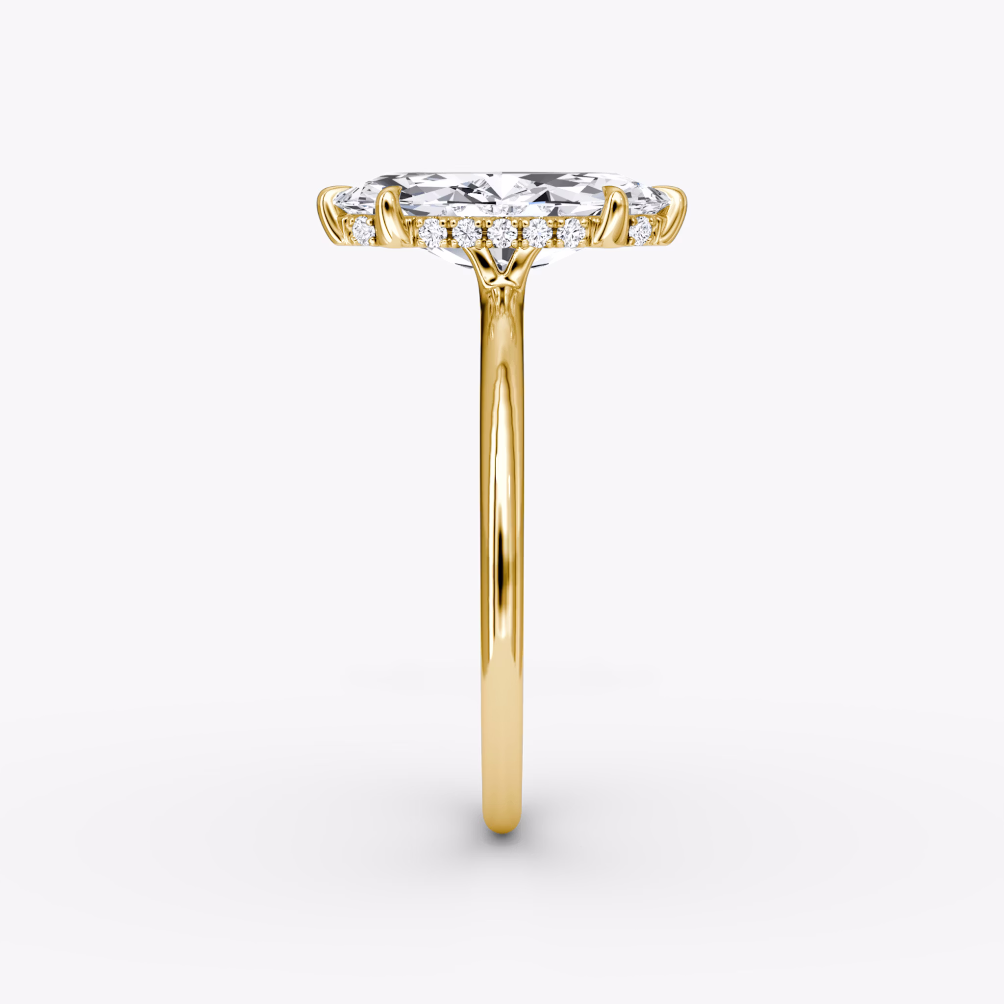 The Signature 6 Prong | Marquise | 18k | Yellow Gold | bandAccent: Plain | bandWidth: standard | hiddenHalo: yes | diamondOrientation: vertical | caratWeight: other