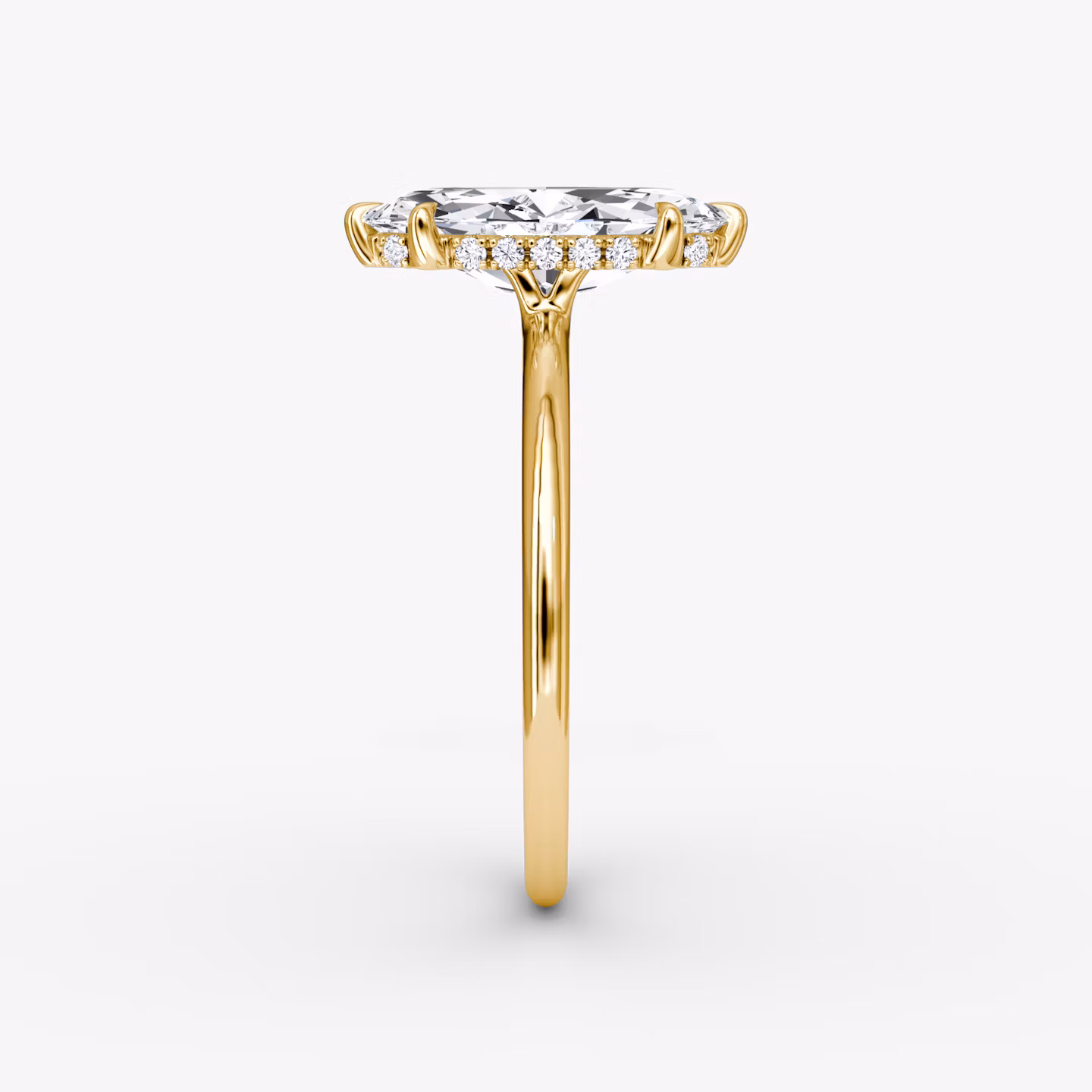 The Signature 6 Prong | Marquise | 18k | Yellow Gold | bandAccent: Plain | bandWidth: standard | hiddenHalo: yes | diamondOrientation: vertical | caratWeight: other