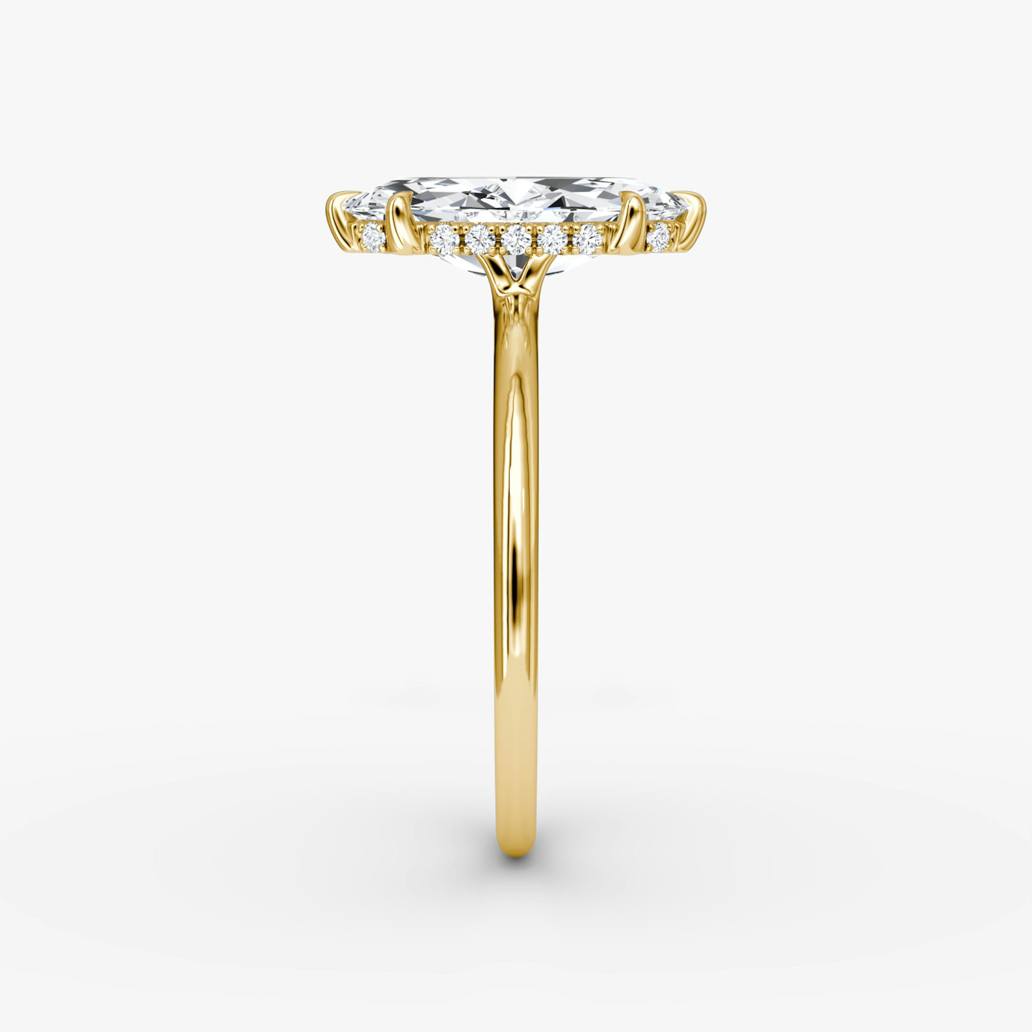 The Signature 6 Prong | Marquise | 18k | Yellow Gold | bandAccent: Plain | bandWidth: standard | hiddenHalo: yes | diamondOrientation: vertical | caratWeight: other