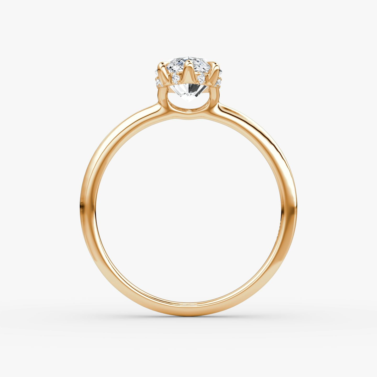 The Signature 6 Prong | Marquise | 14k | Rose Gold | bandAccent: Plain | bandWidth: standard | hiddenHalo: yes | diamondOrientation: vertical | caratWeight: other