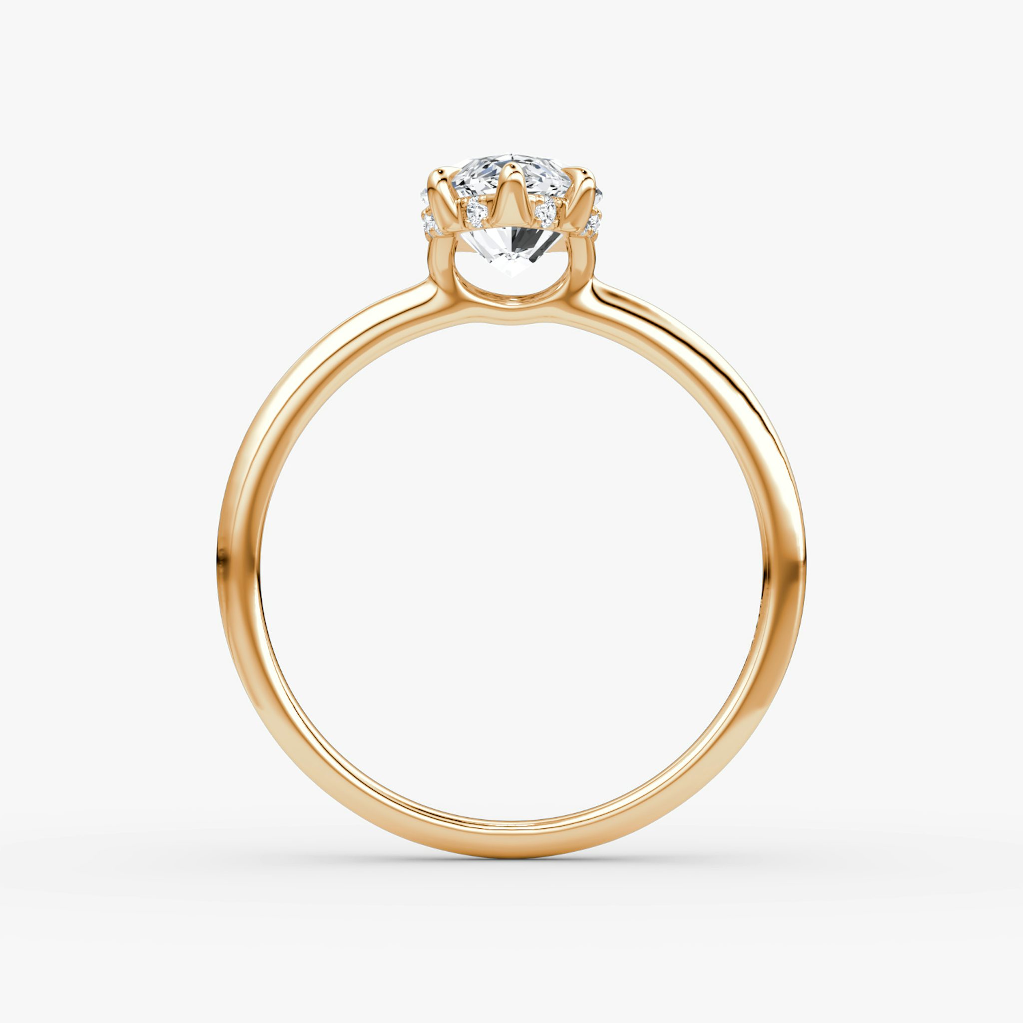 The Signature 6 Prong | Marquise | 14k | Rose Gold | bandAccent: Plain | bandWidth: standard | hiddenHalo: yes | diamondOrientation: vertical | caratWeight: other