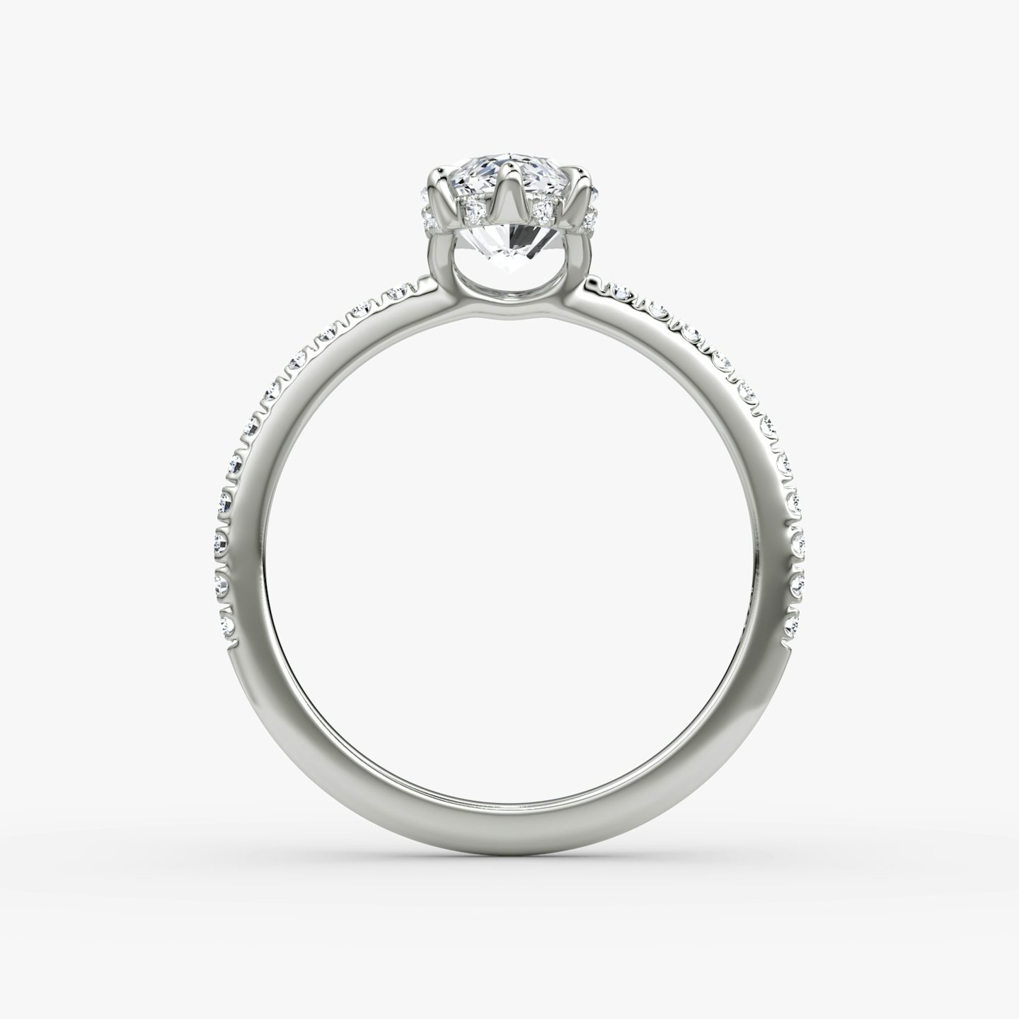 The Signature 6 Prong | Marquise | Platinum | bandAccent: Pavé | bandWidth: standard | hiddenHalo: yes | diamondOrientation: vertical | caratWeight: other