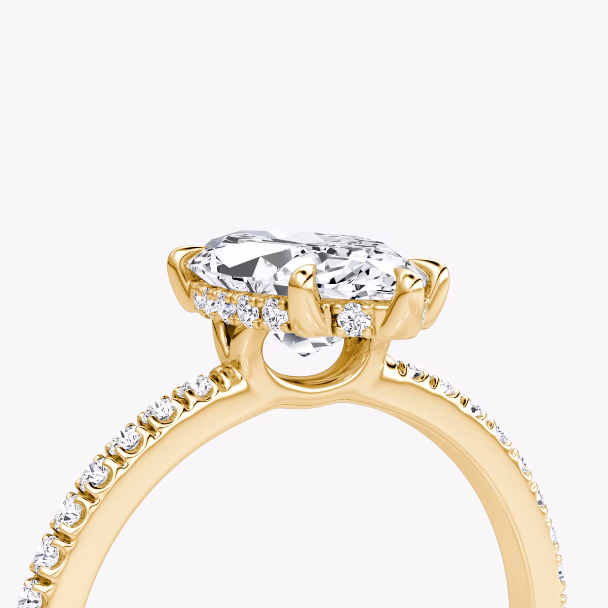 The Signature 6 Prong | Marquise | 18k | Yellow Gold | bandAccent: Pavé | bandWidth: standard | hiddenHalo: yes | diamondOrientation: vertical | caratWeight: other
