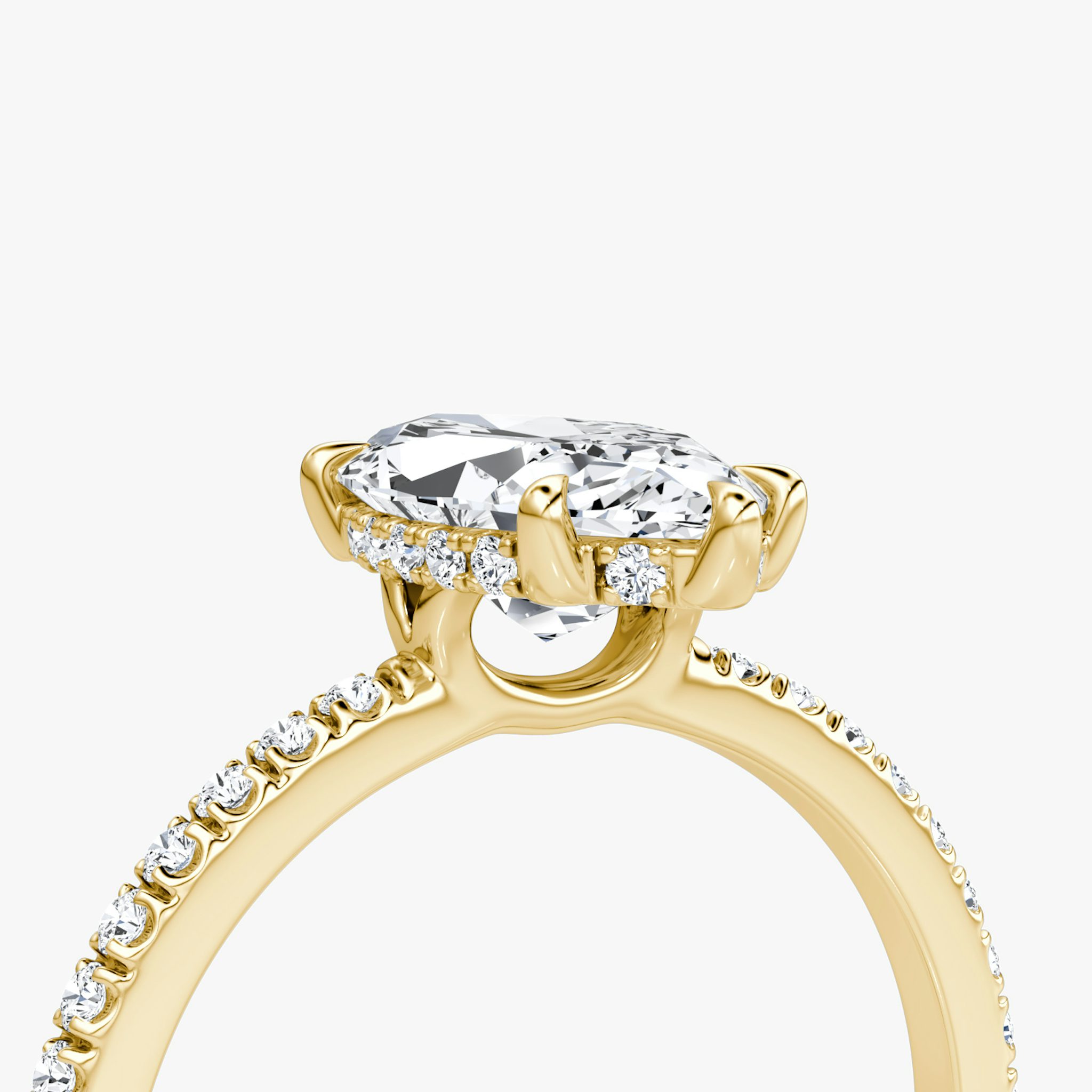 The Signature 6 Prong | Marquise | 18k | Yellow Gold | bandAccent: Pavé | bandWidth: standard | hiddenHalo: yes | diamondOrientation: vertical | caratWeight: other