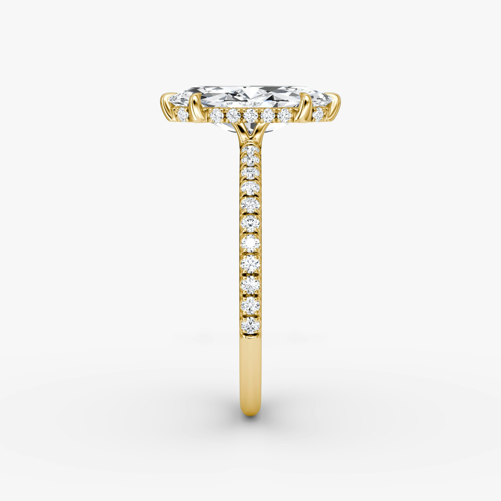 The Signature 6 Prong | Marquise | 18k | Yellow Gold | bandAccent: Pavé | bandWidth: standard | hiddenHalo: yes | diamondOrientation: vertical | caratWeight: other