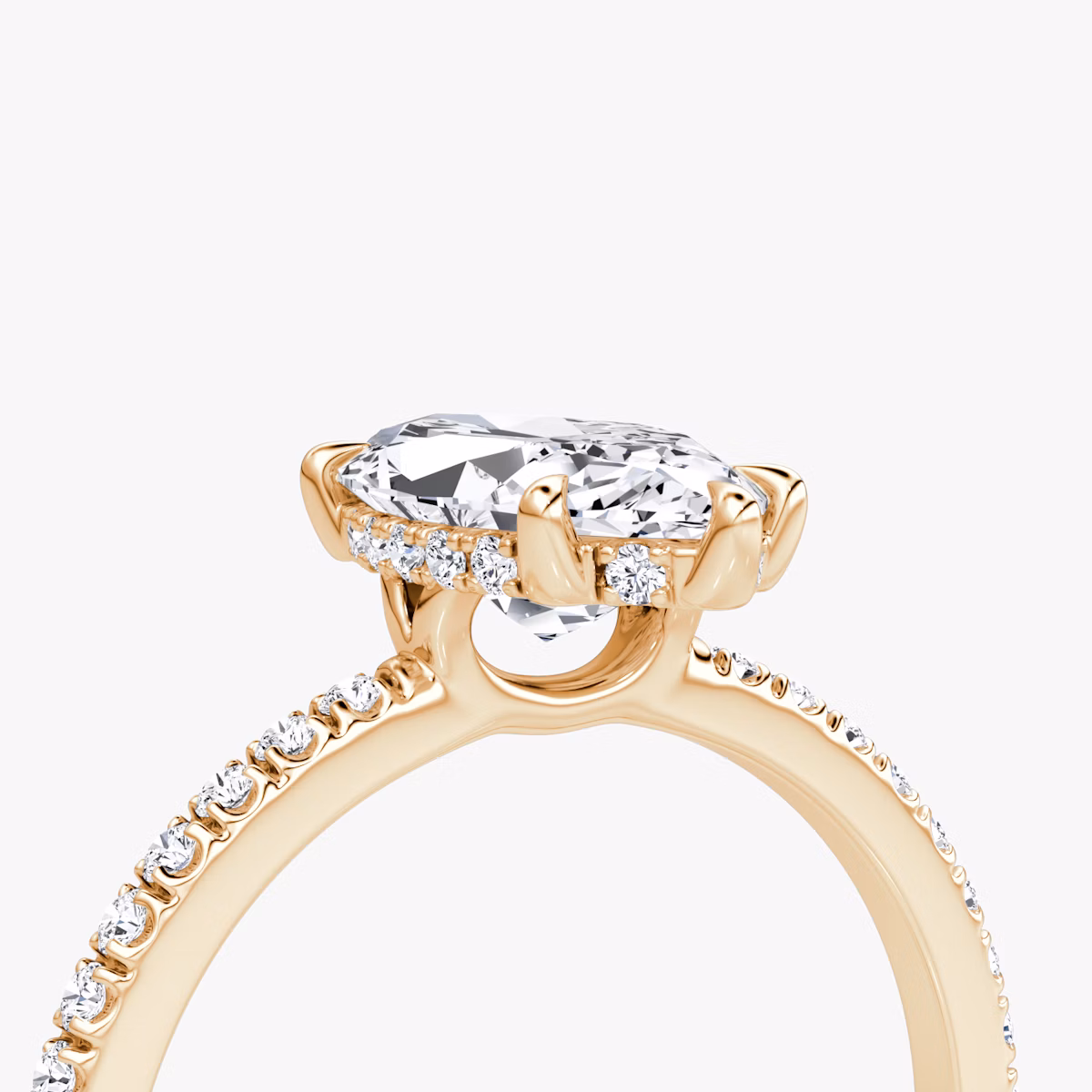 The Signature 6 Prong | Marquise | 14k | Rose Gold | bandAccent: Pavé | bandWidth: standard | hiddenHalo: yes | diamondOrientation: vertical | caratWeight: other