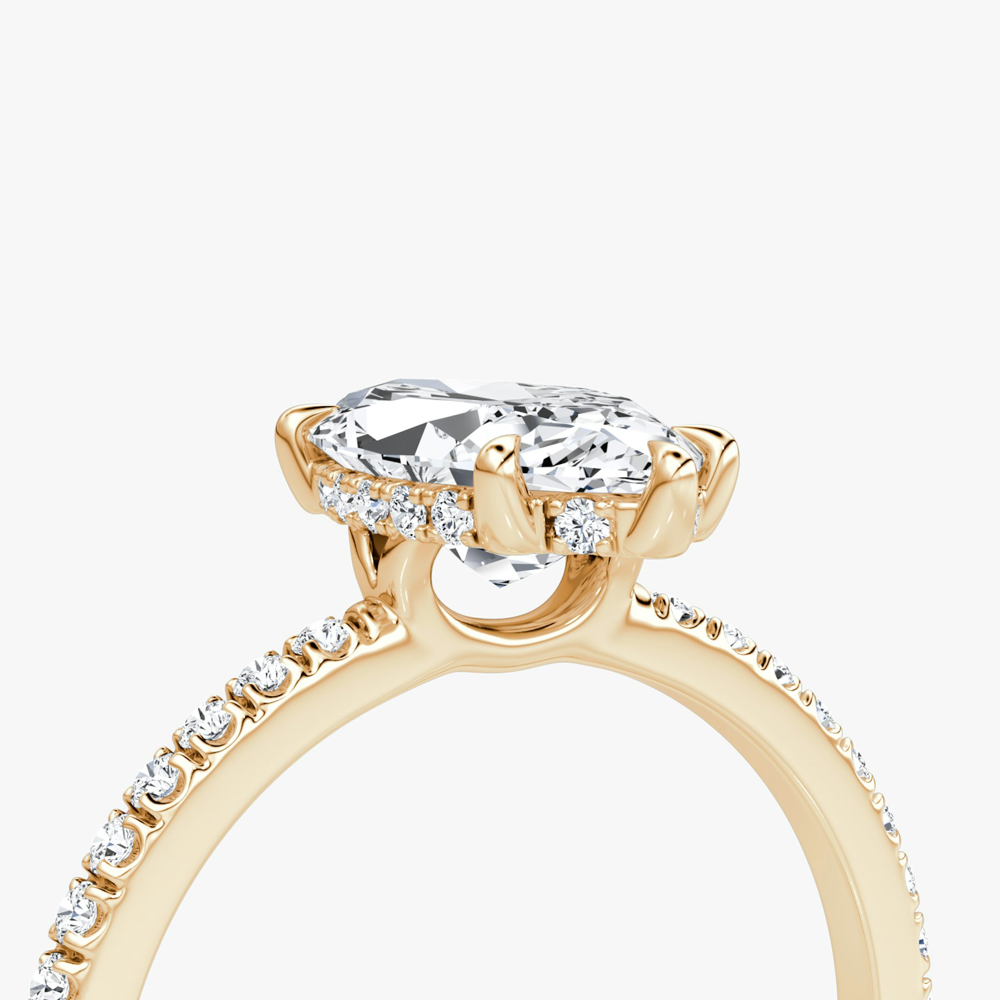 The Signature 6 Prong | Marquise | 14k | Rose Gold | bandAccent: Pavé | bandWidth: standard | hiddenHalo: yes | diamondOrientation: vertical | caratWeight: other