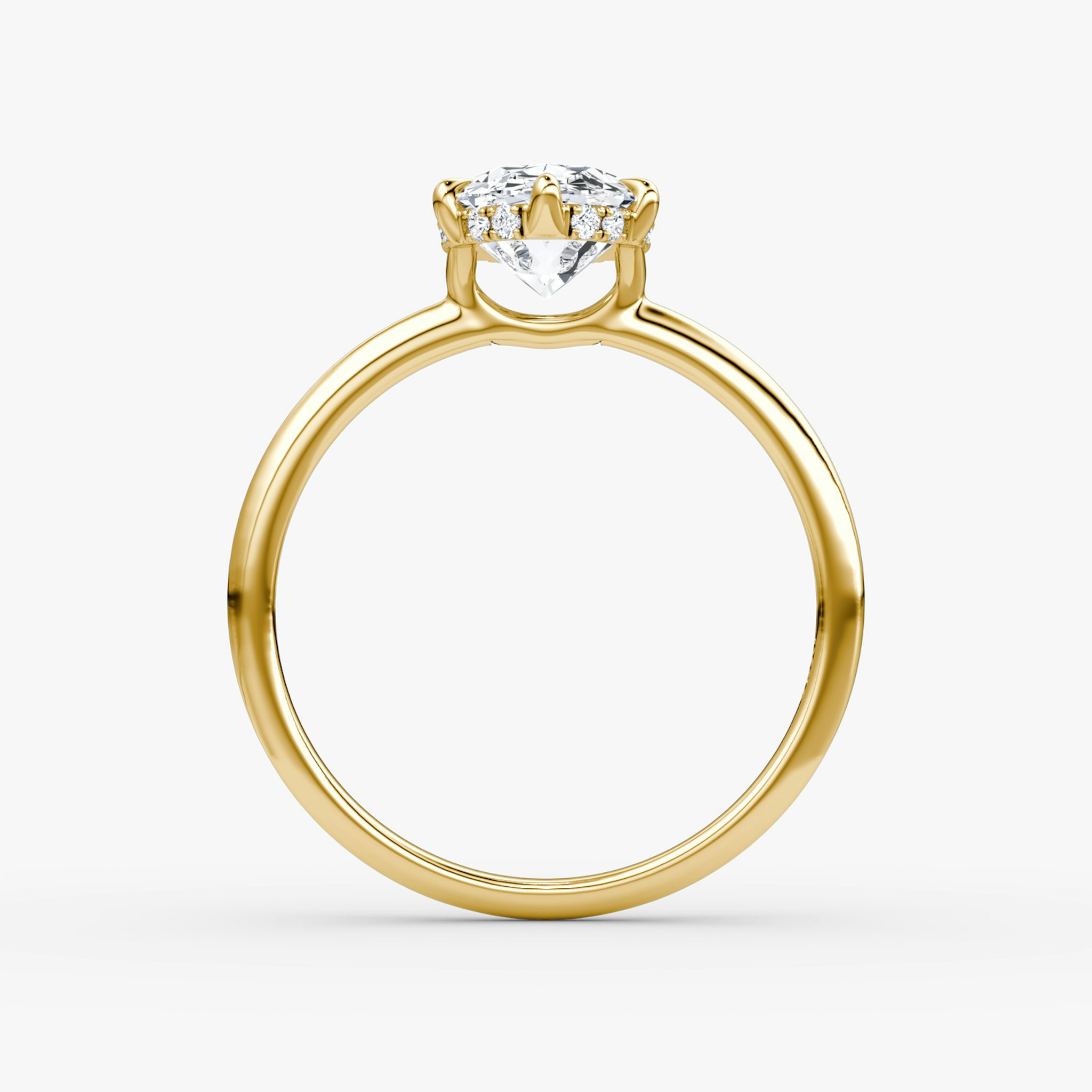 The Signature 6 Prong | Oval | 18k | Yellow Gold | bandAccent: Plain | bandWidth: standard | hiddenHalo: yes | diamondOrientation: vertical | caratWeight: other