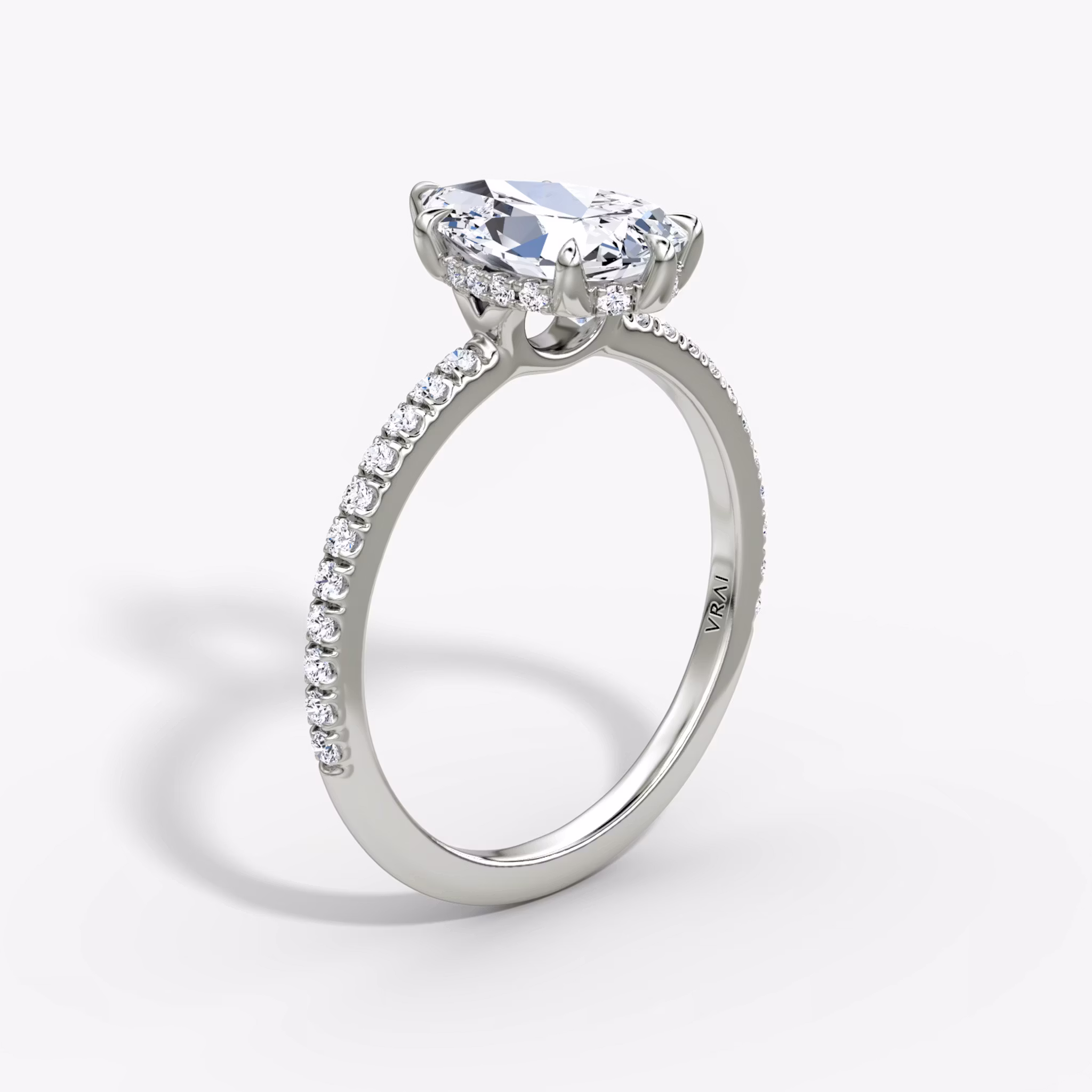 Signature 6 Prong Pear | White Gold