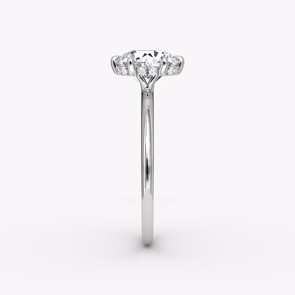 The Signature 6 Prong | Round Brilliant | Platinum | bandAccent: Plain | bandWidth: standard | caratWeight: 1.5ct | hiddenHalo: yes | diamondOrientation: vertical