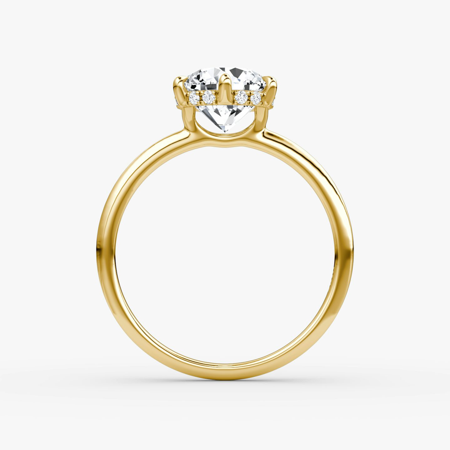 The Signature 6 Prong | Round Brilliant | 14k | Rose Gold | bandAccent: Plain | bandWidth: standard | caratWeight: 2.0ct | hiddenHalo: yes | diamondOrientation: vertical