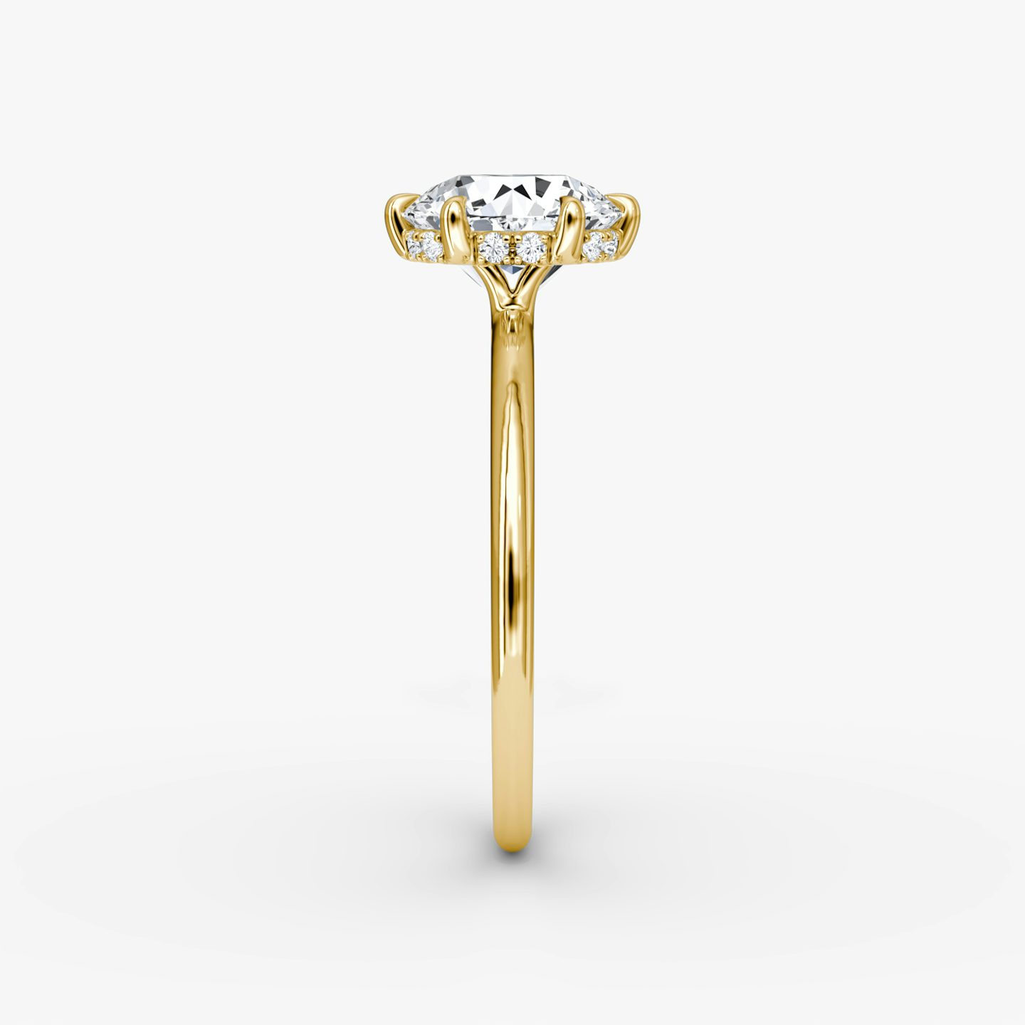 The Signature 6 Prong | Round Brilliant | 14k | Rose Gold | bandAccent: Plain | bandWidth: standard | caratWeight: 2.0ct | hiddenHalo: yes | diamondOrientation: vertical