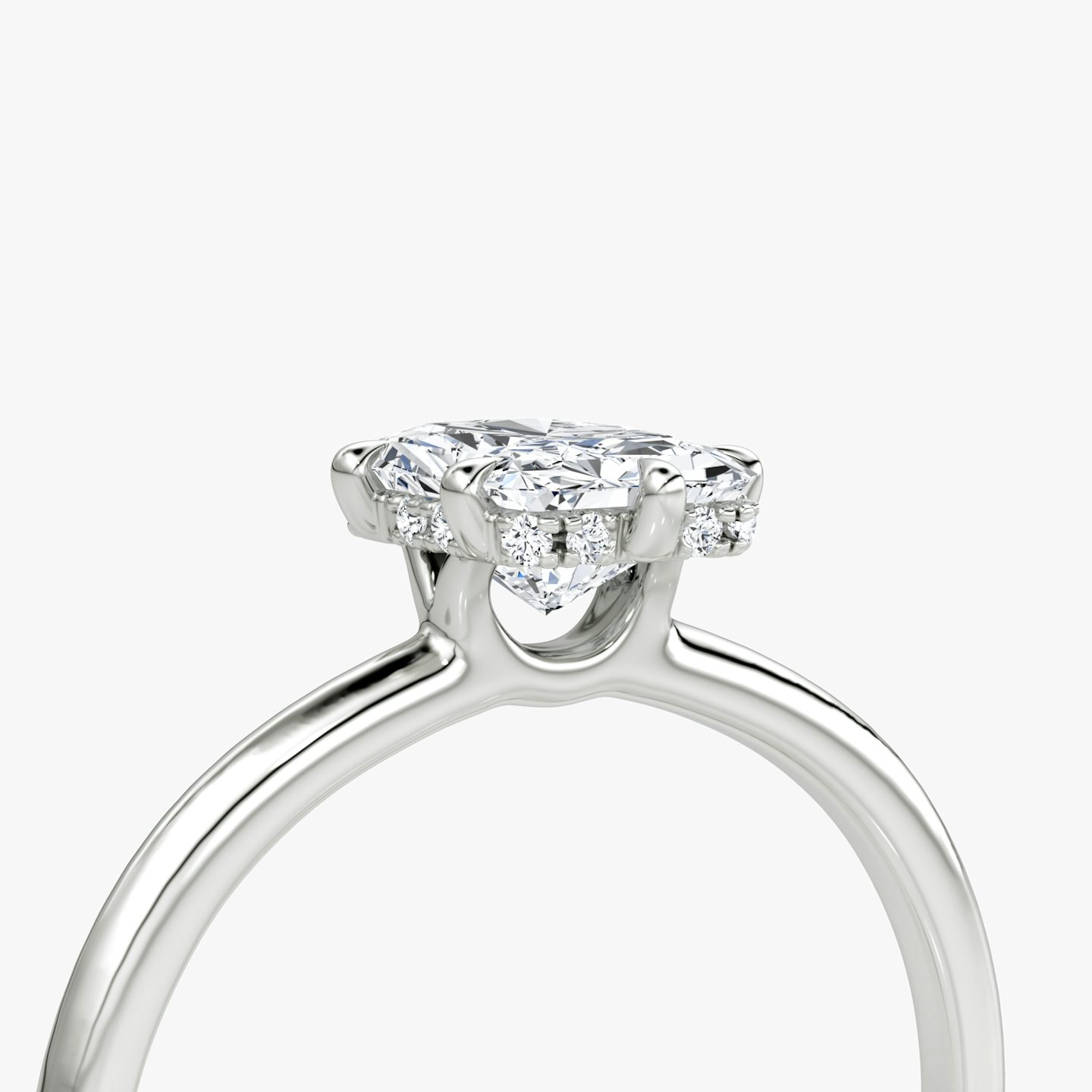 The Signature 6 Prong | Radiant | Platinum | bandAccent: Plain | bandWidth: standard | hiddenHalo: yes | diamondOrientation: vertical | caratWeight: other