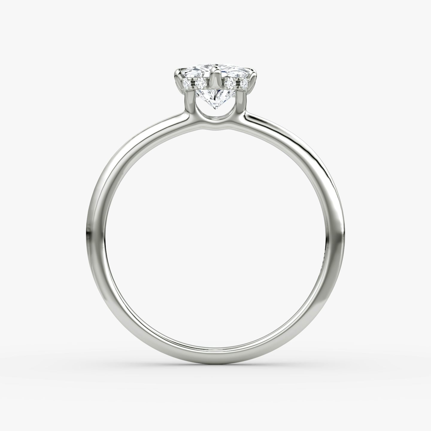 The Signature 6 Prong | Radiant | Platinum | bandAccent: Plain | bandWidth: standard | hiddenHalo: yes | diamondOrientation: vertical | caratWeight: other