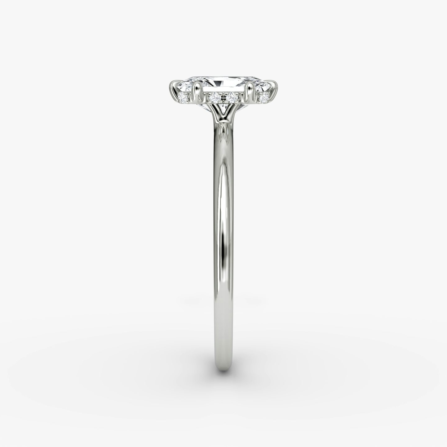 The Signature 6 Prong | Radiant | Platinum | bandAccent: Plain | bandWidth: standard | hiddenHalo: yes | diamondOrientation: vertical | caratWeight: other