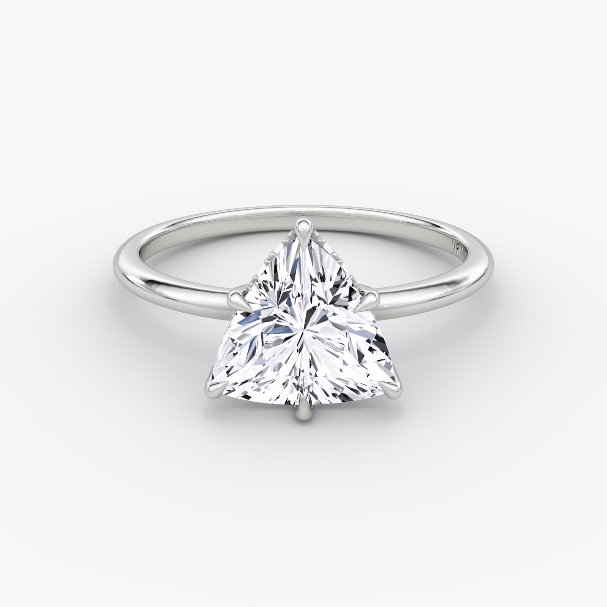 The Signature 6 Prong | Trillion | Platinum | bandAccent: Plain | bandWidth: standard | hiddenHalo: yes | diamondOrientation: vertical | caratWeight: other