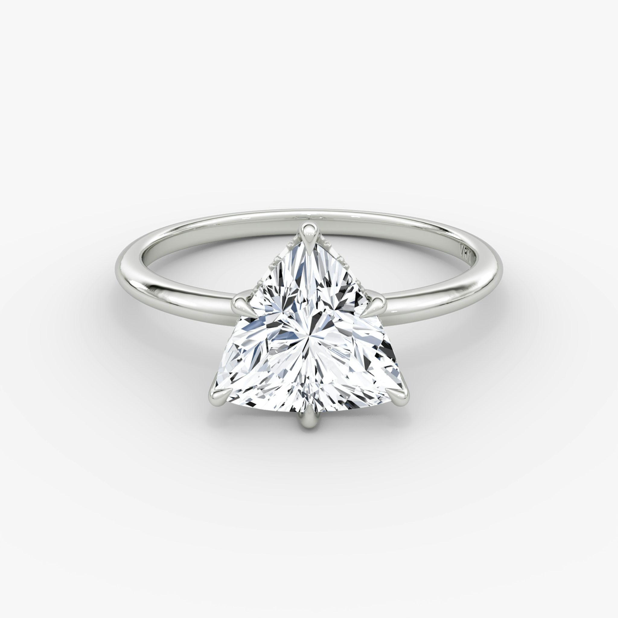 The Signature 6 Prong | Trillion | Platinum | bandAccent: Plain | bandWidth: standard | hiddenHalo: yes | diamondOrientation: vertical | caratWeight: other