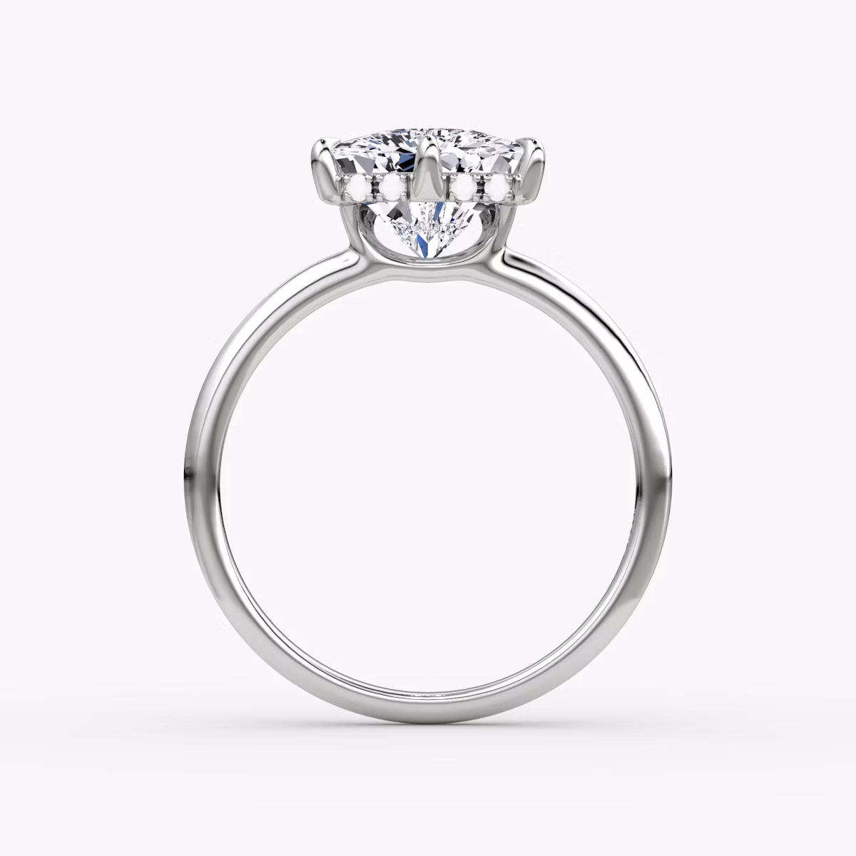 The Signature 6 Prong | Trillion | Platinum | bandAccent: Plain | bandWidth: standard | hiddenHalo: yes | diamondOrientation: vertical | caratWeight: other